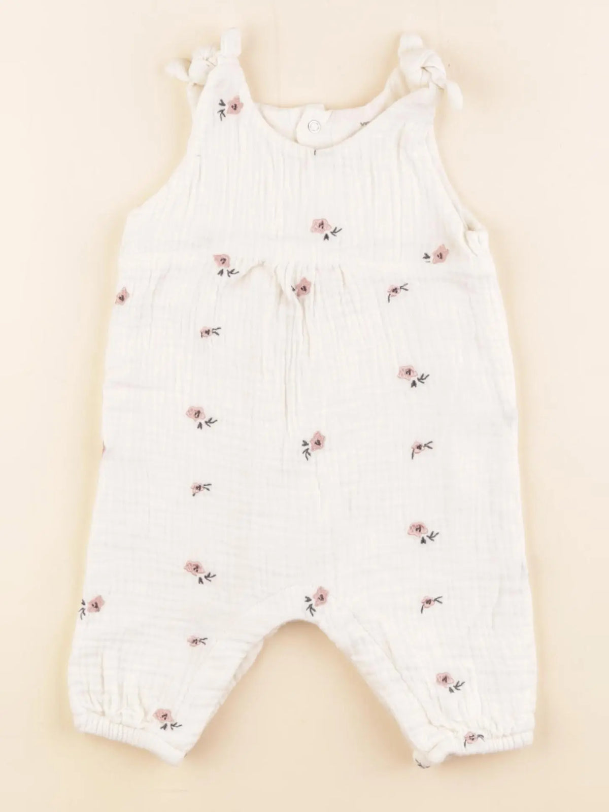 Vertbaudet - combinaison beige - 3 mois