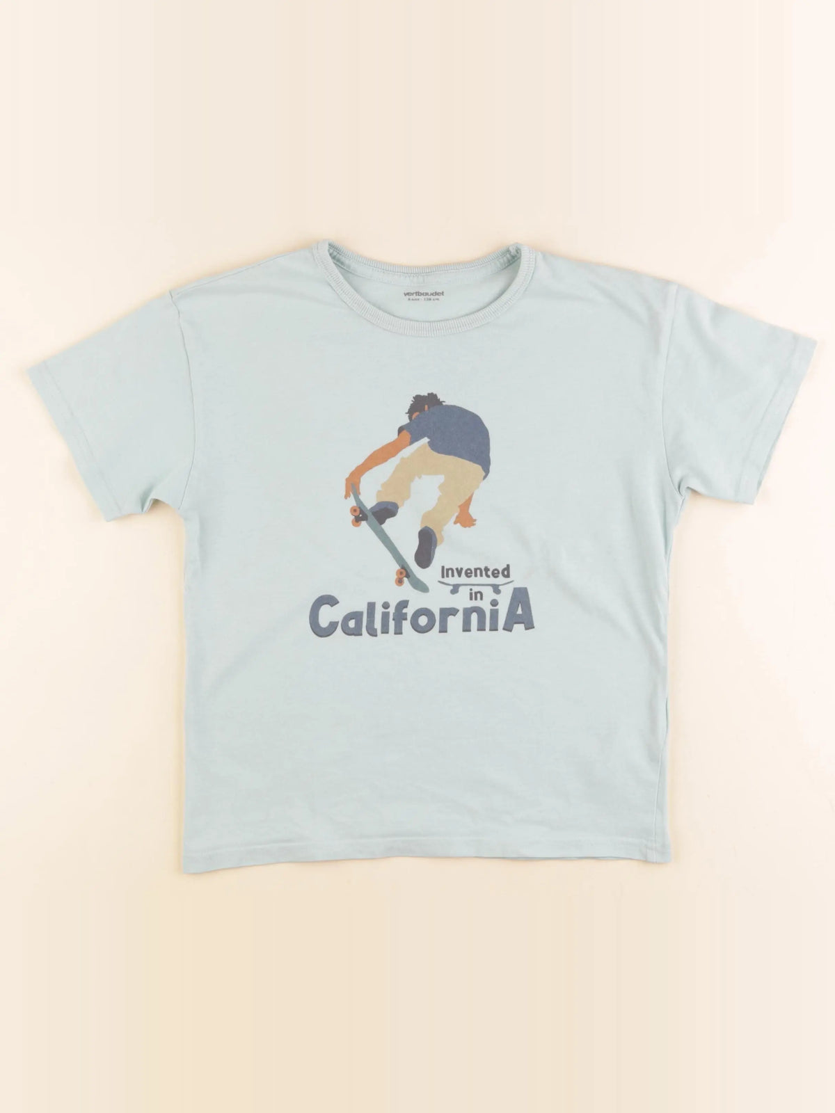 Vertbaudet - tee-shirt bleu - 8 ans