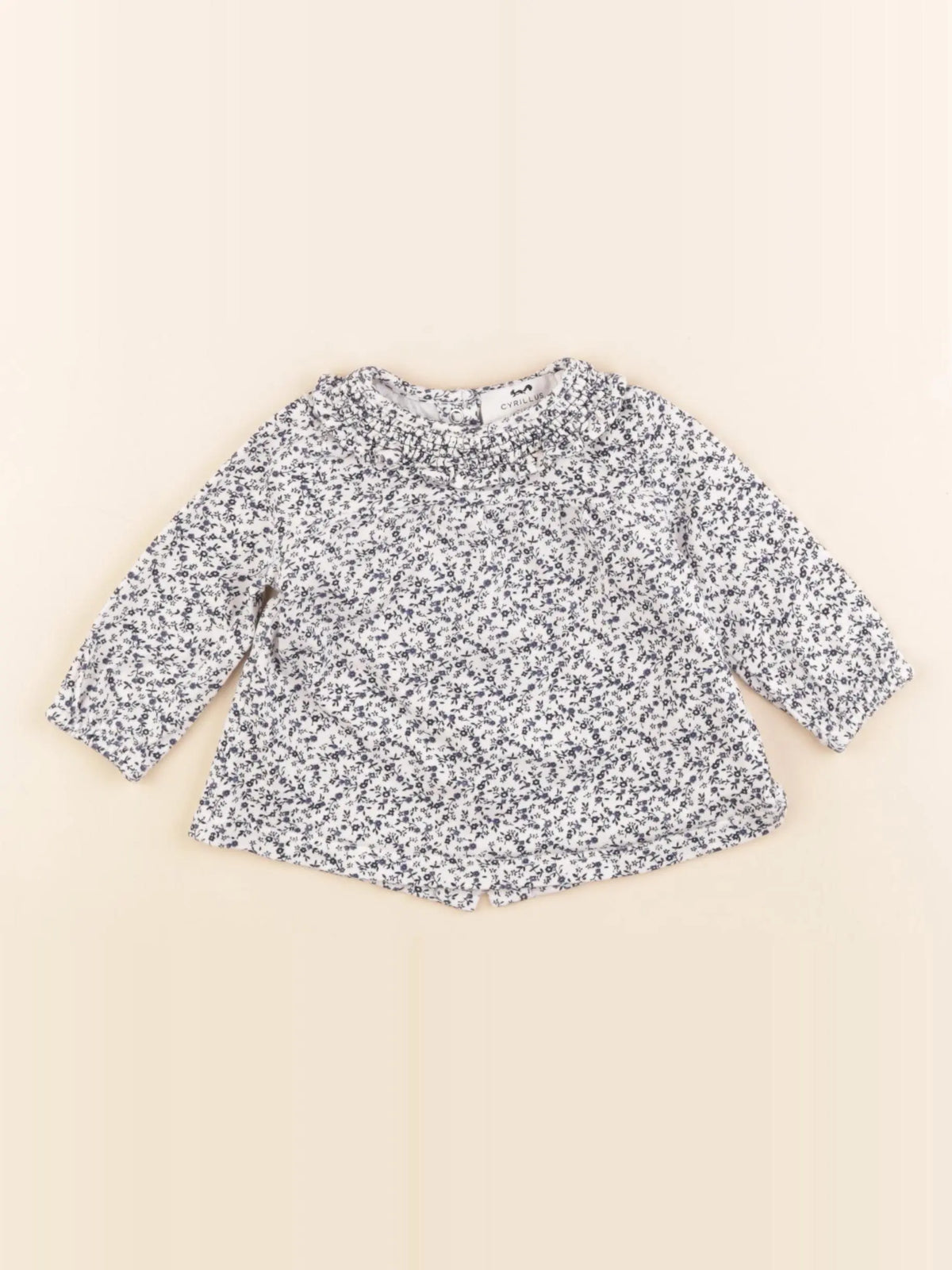 Cyrillus - tee-shirt blanc, bleu - 3 mois