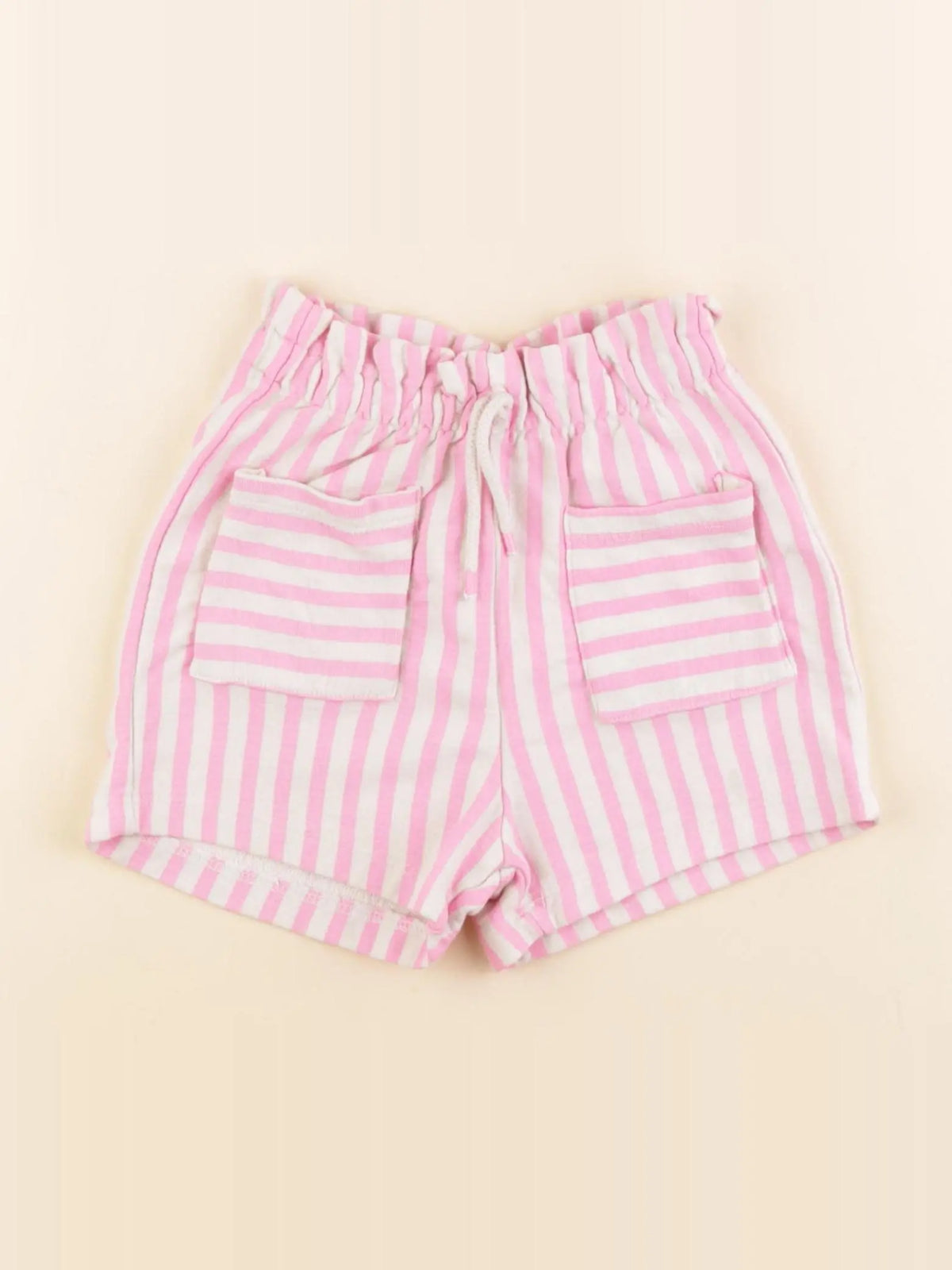Zara - short blanc, rose - 3 ans