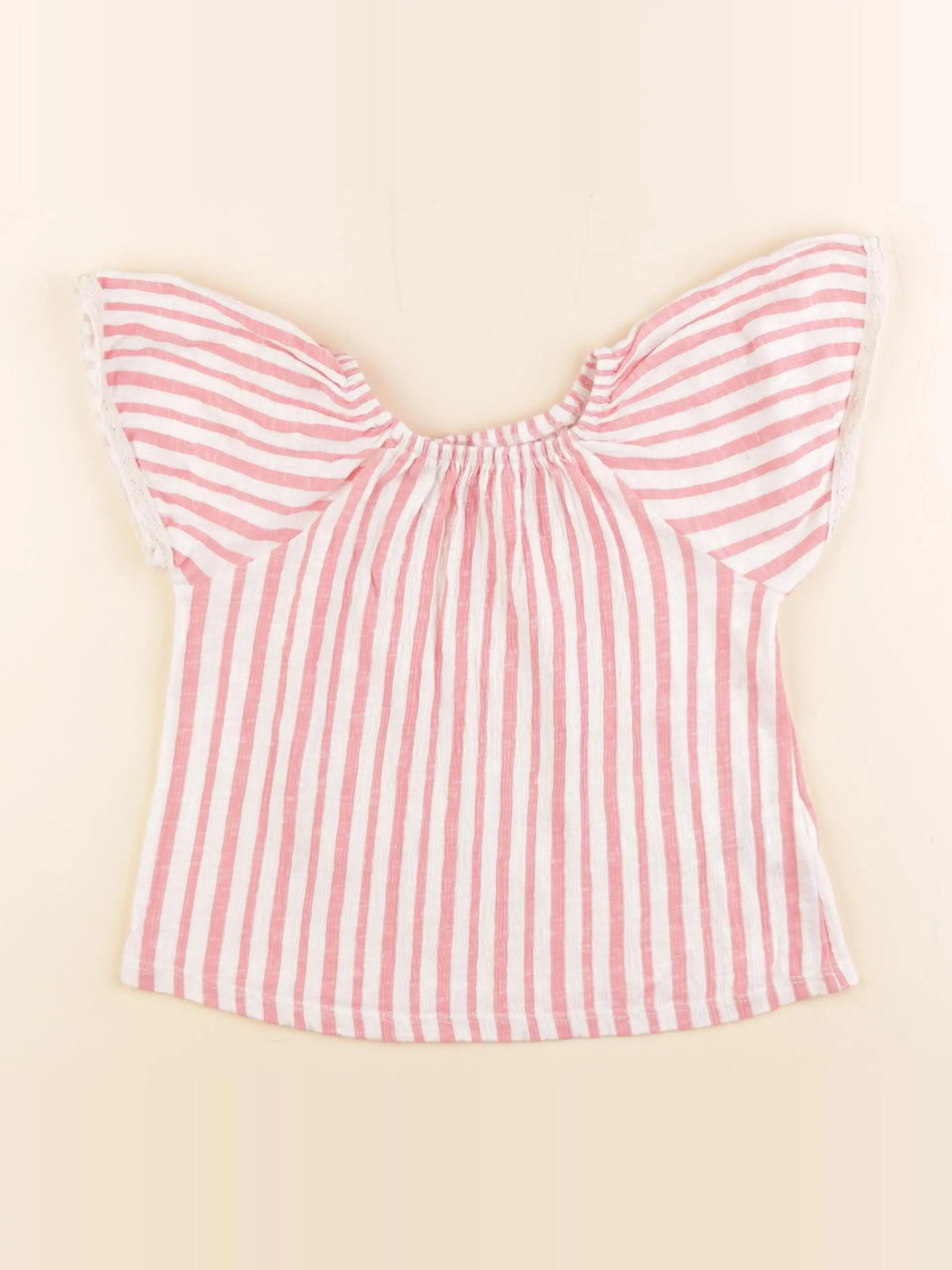 Zara - tee-shirt blanc, rose - 4 ans