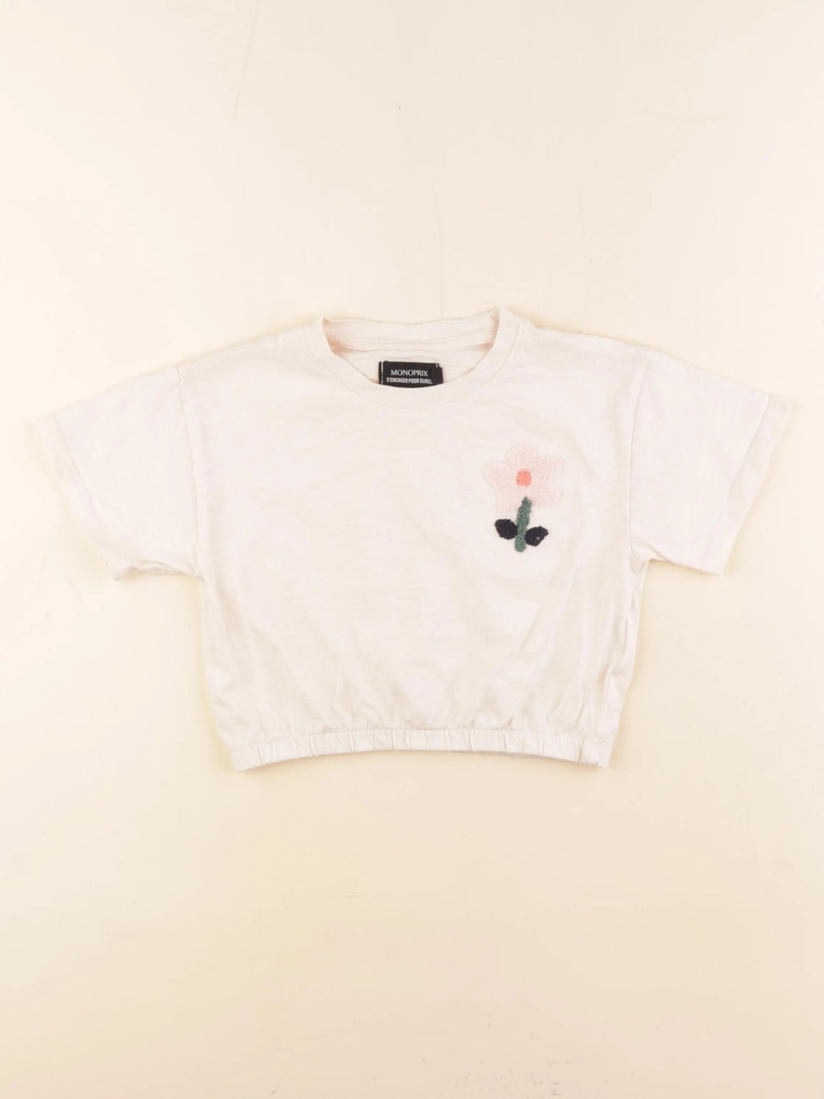 Monoprix - tee-shirt beige - 4 ans