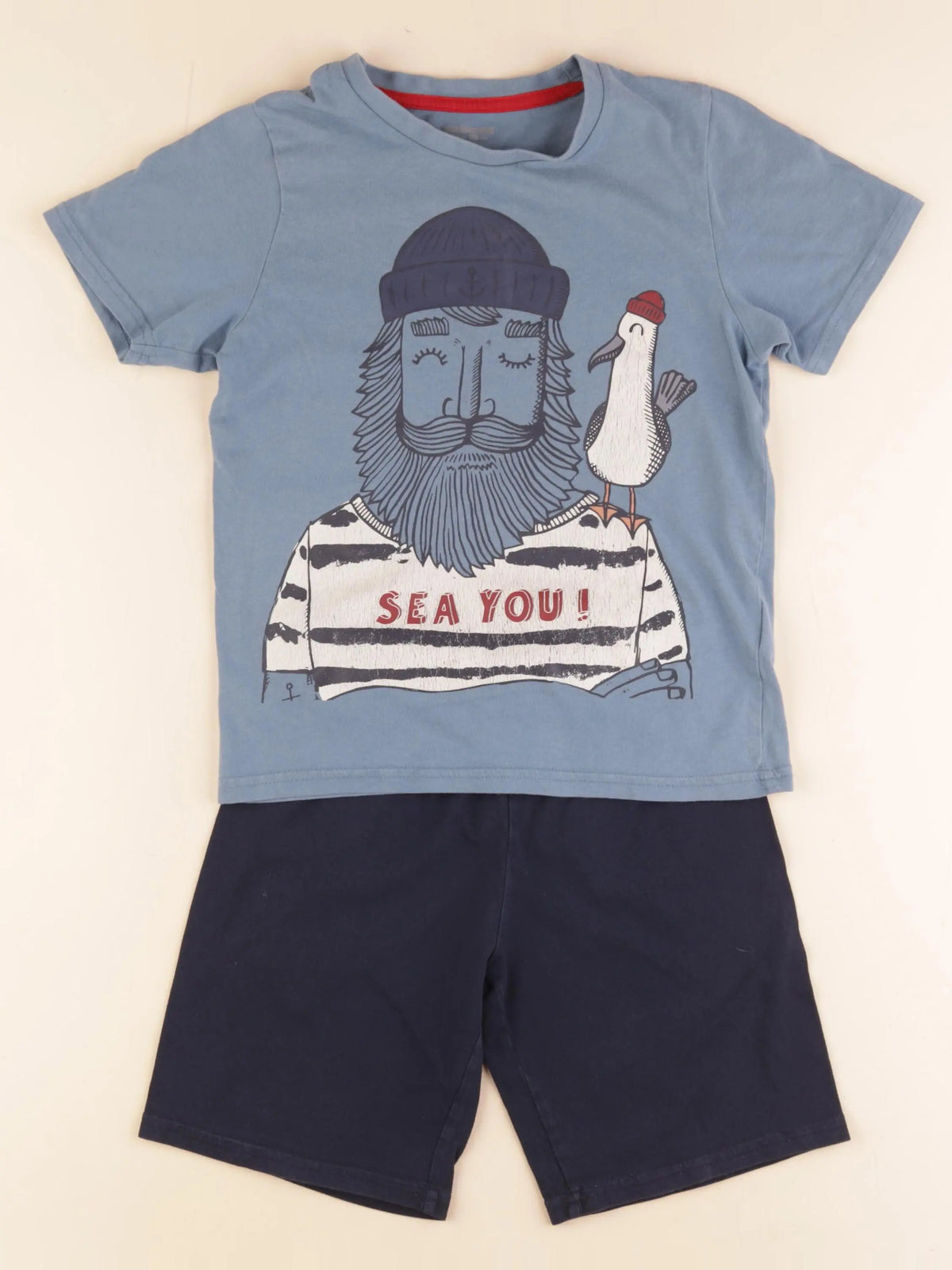 Vertbaudet - pyjama coton bleu - 8 ans