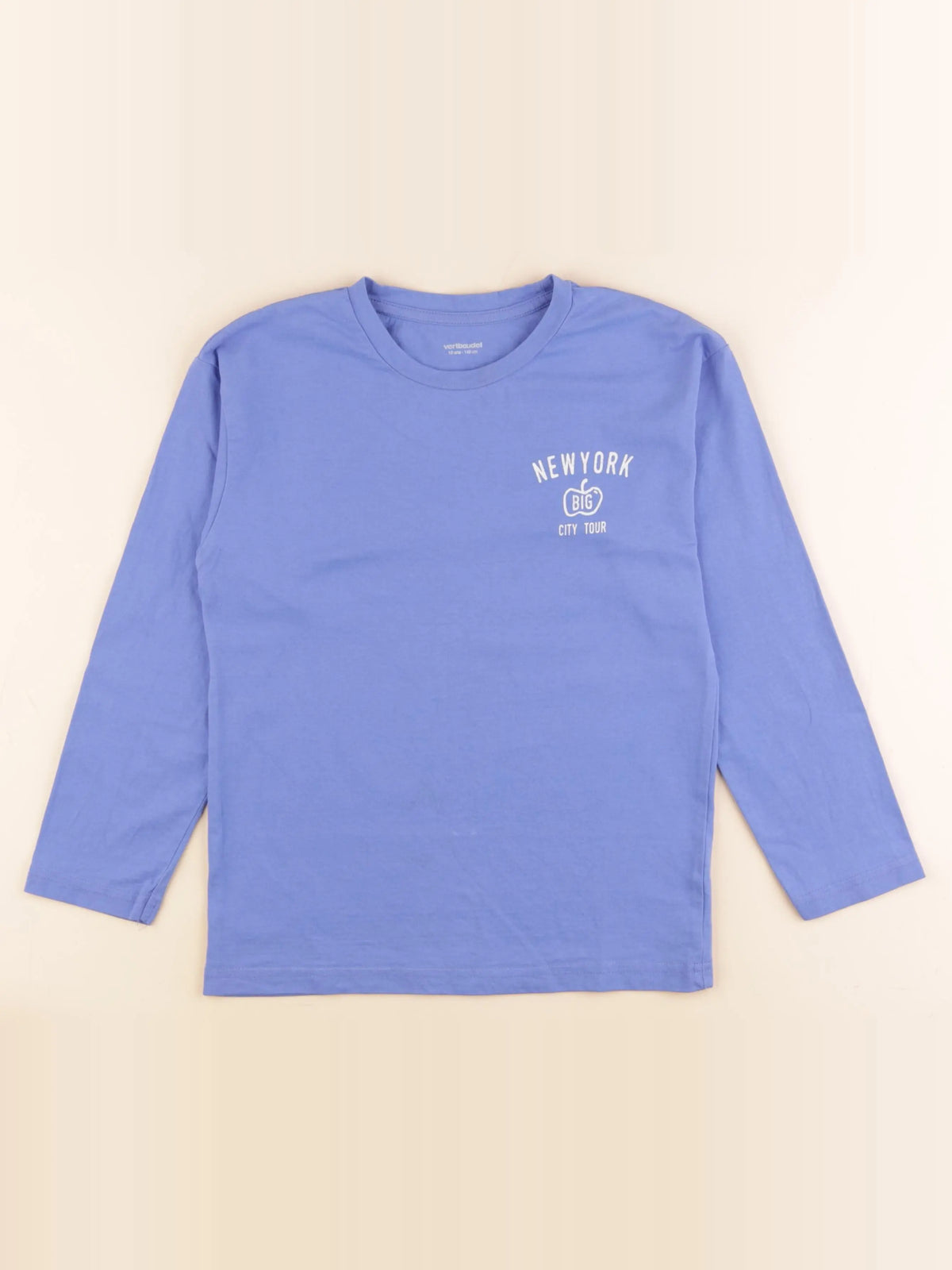 Vertbaudet - tee-shirt imprimé au dos bleu - 10 ans