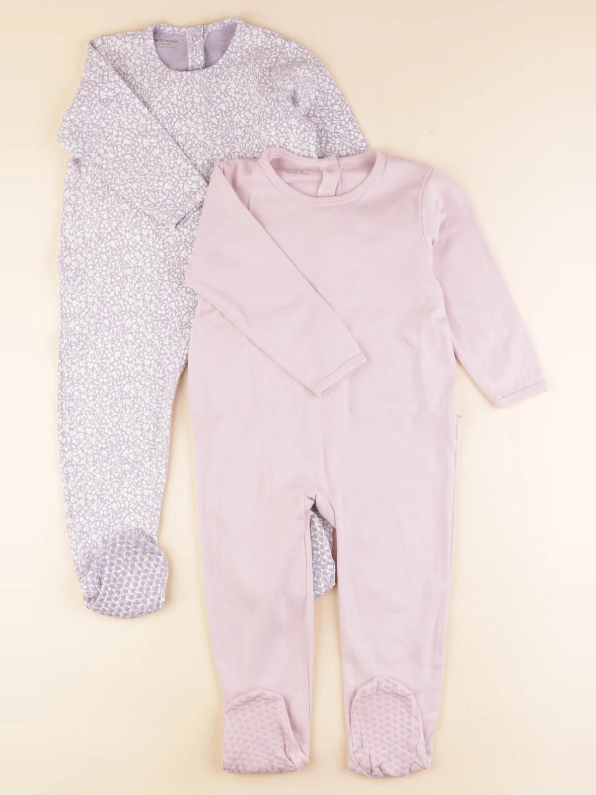Vertbaudet - lot de 2 pyjamas coton rose, violet - 36 mois