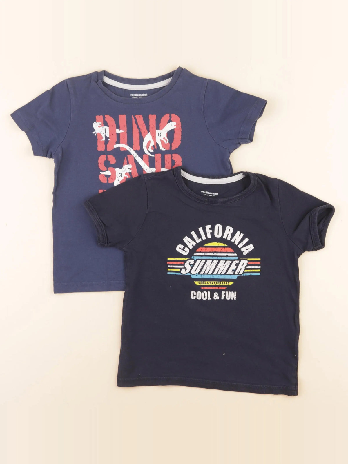 Vertbaudet - lot de 2 tee-shirts bleu - 4 ans