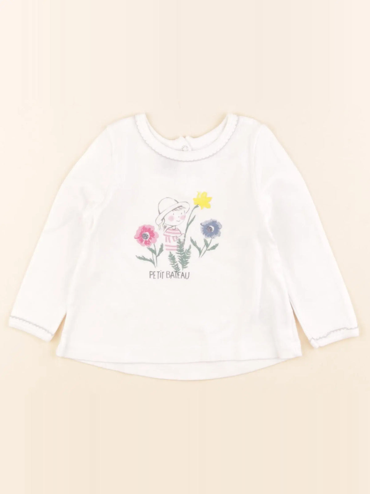 Petit Bateau - tee-shirt blanc - 12 mois