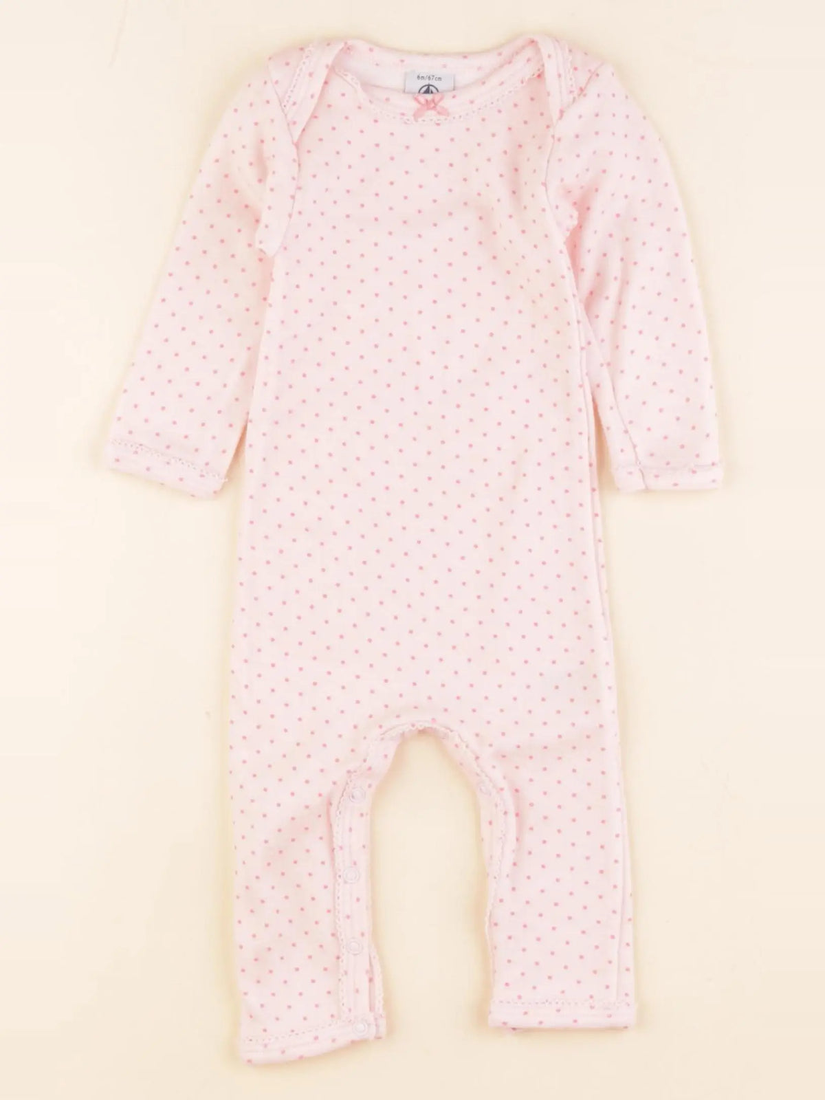 Petit Bateau - pyjama coton rose - 6 mois