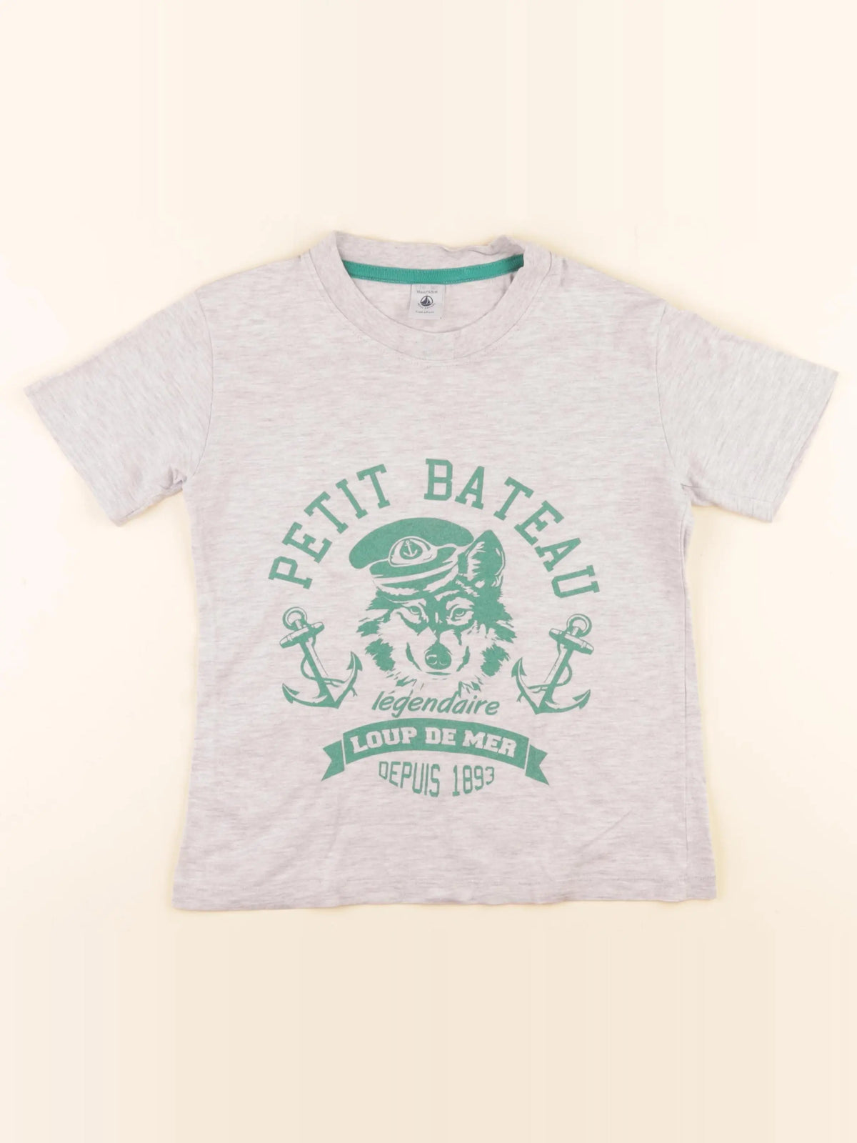 Petit Bateau - tee-shirt gris - 10 ans