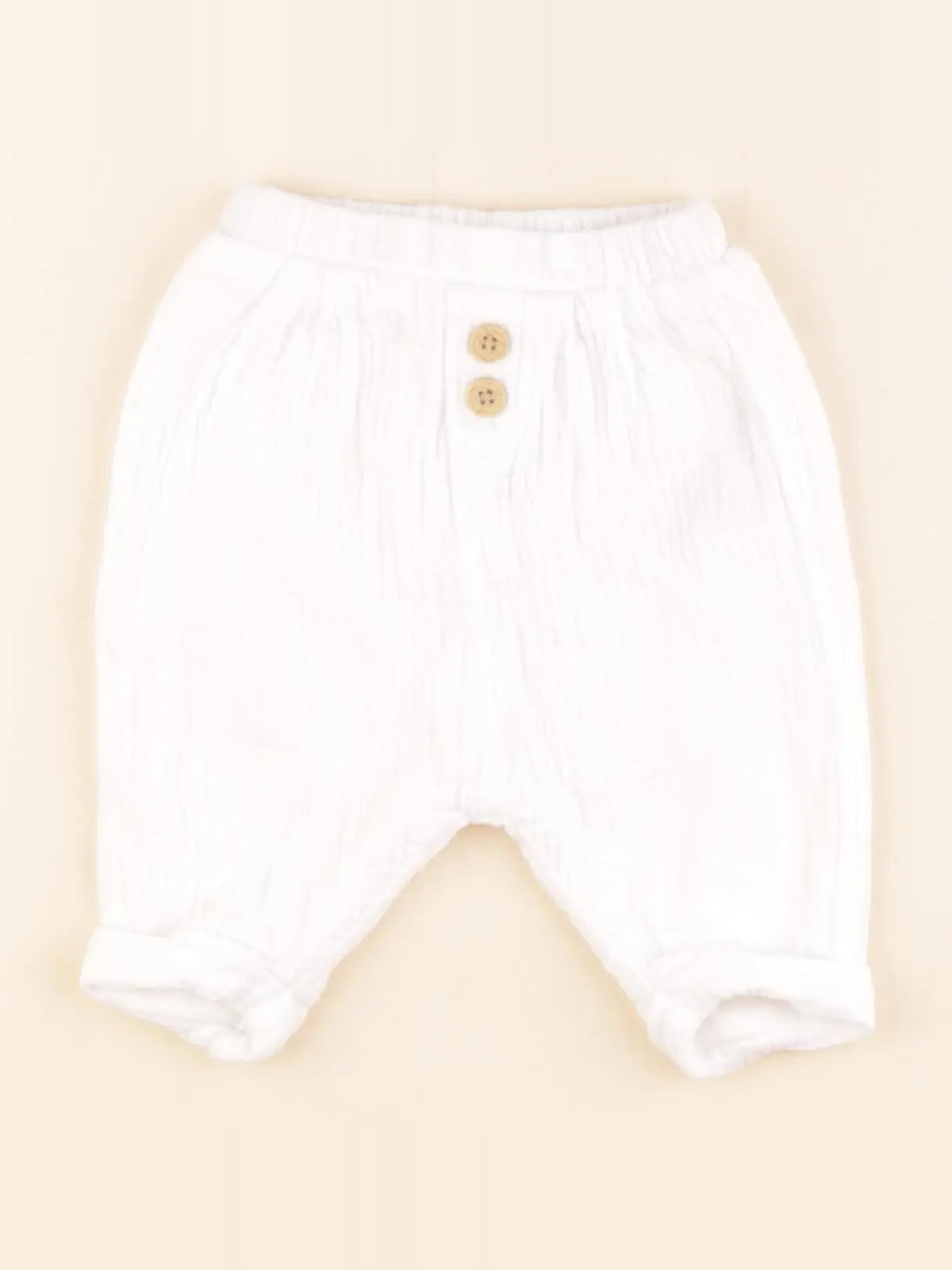Vertbaudet - pantalon blanc - 1 mois