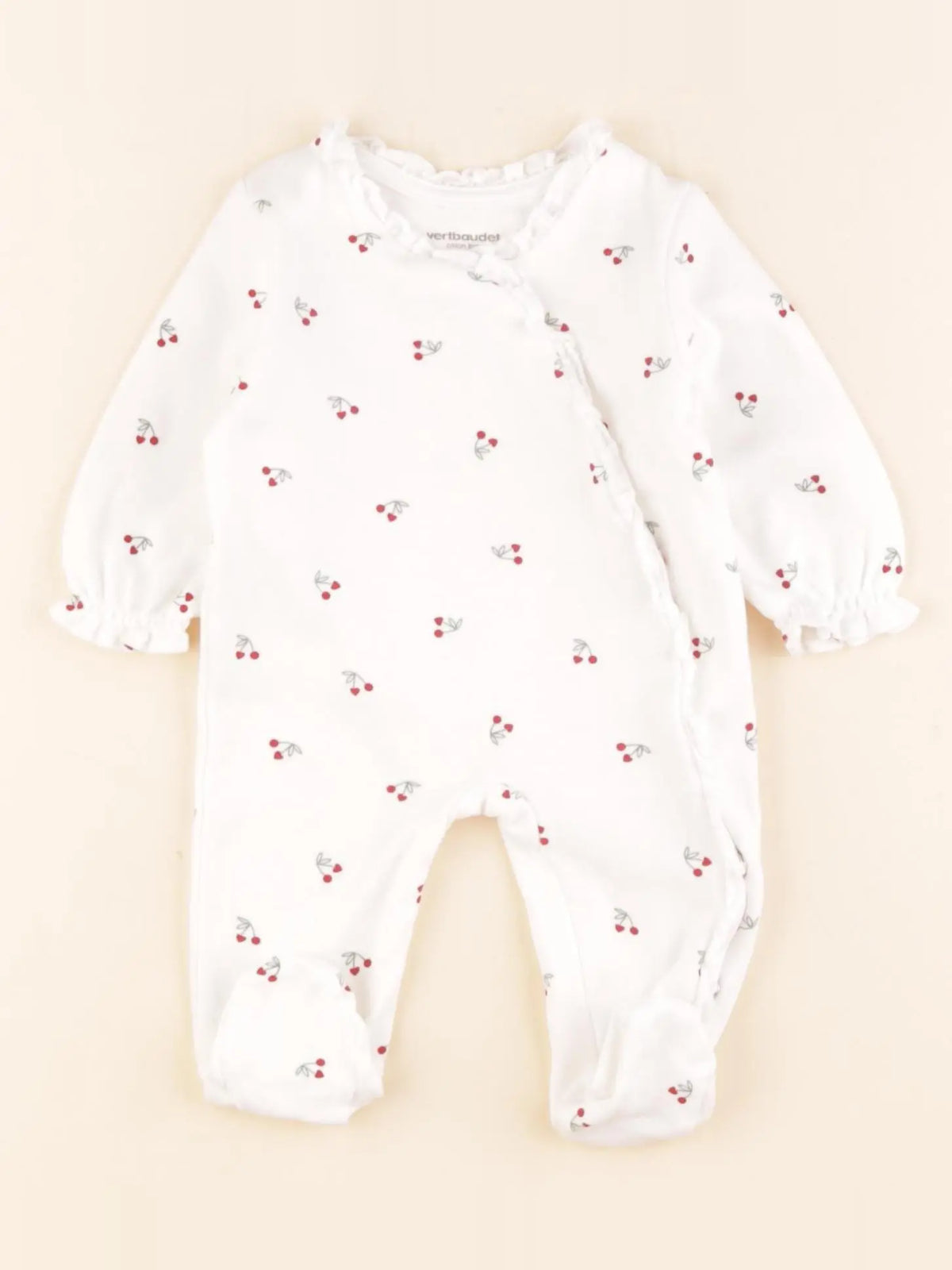 Vertbaudet - pyjama coton blanc - 1 mois