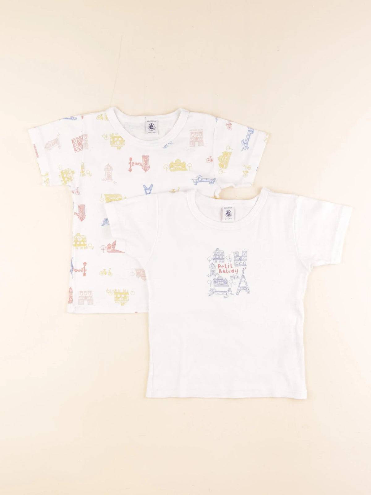 Petit Bateau - lot de 2 maillots de corps blanc - 4 ans