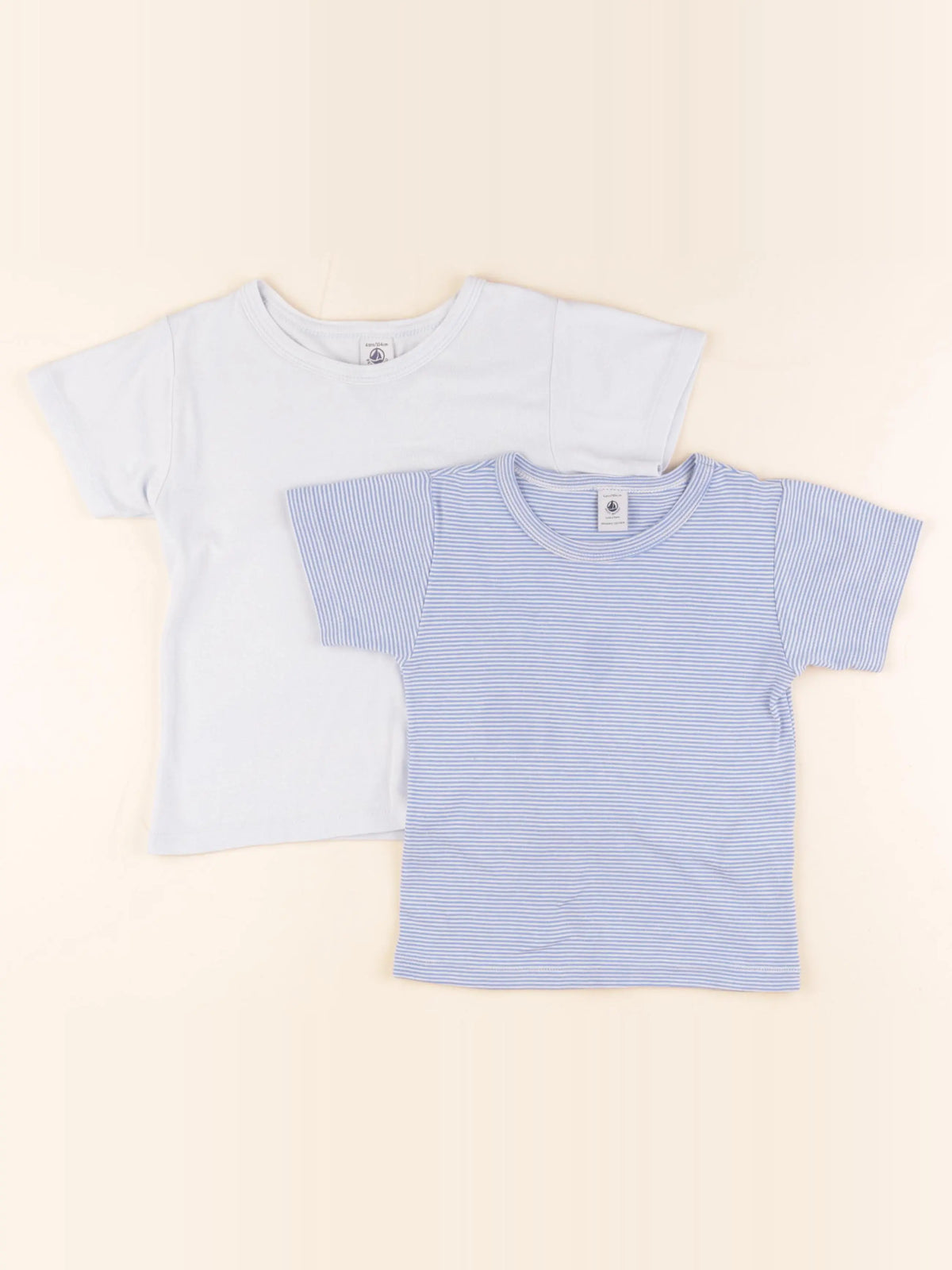 Petit Bateau - lot de 2 maillots de corps bleu - 4 ans
