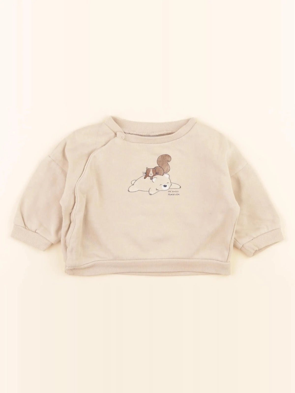Vertbaudet - sweat beige - 6 mois