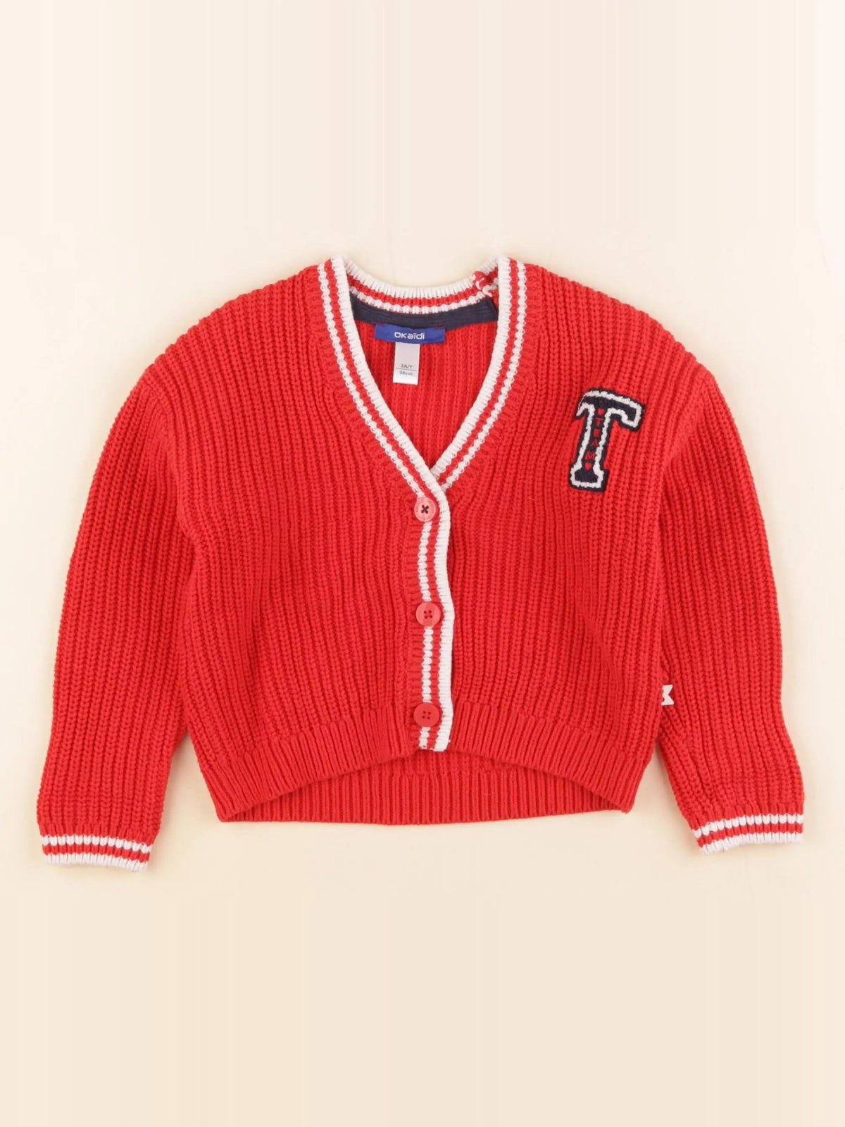 Okaidi - gilet rouge - 3 ans