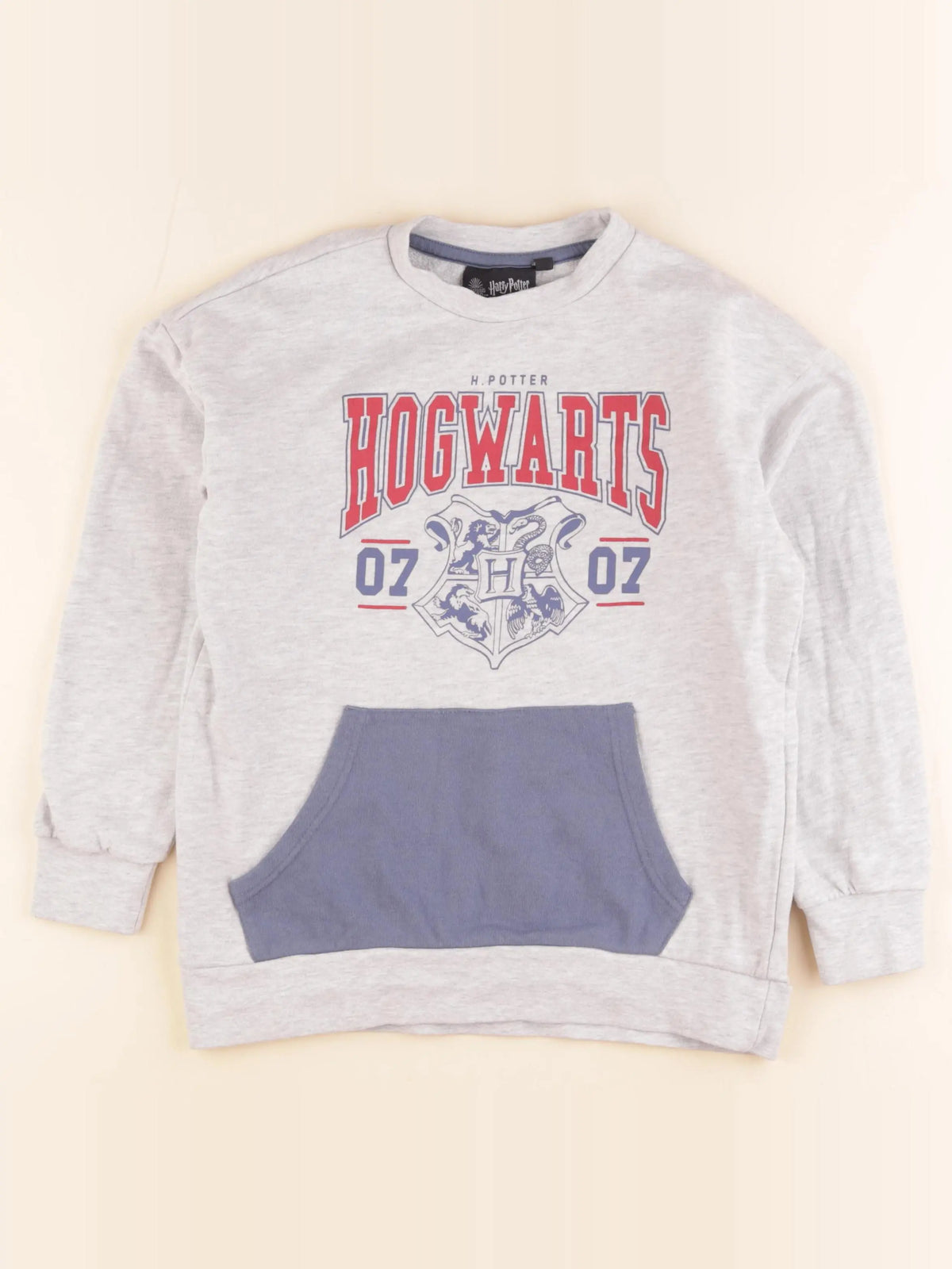 Vertbaudet - sweat gris, bleu - 10 ans
