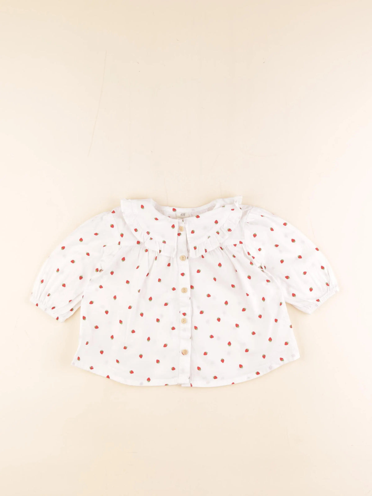 H&M - robe blanc, rouge - 6/9 mois