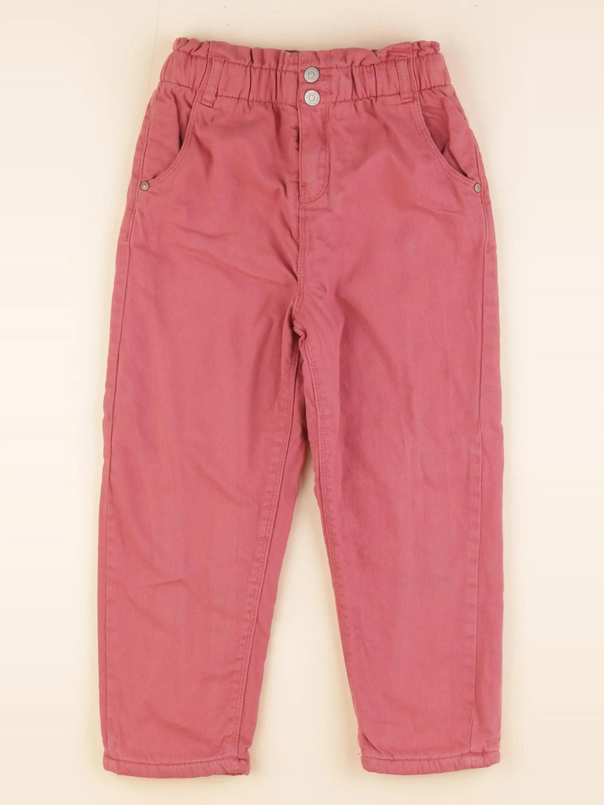 Vertbaudet - pantalon doublé rose - 7 ans