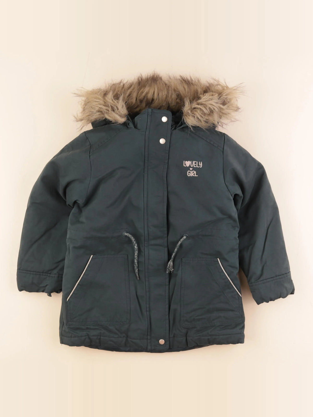 Vertbaudet - manteau doublure amovible vert - 7 ans