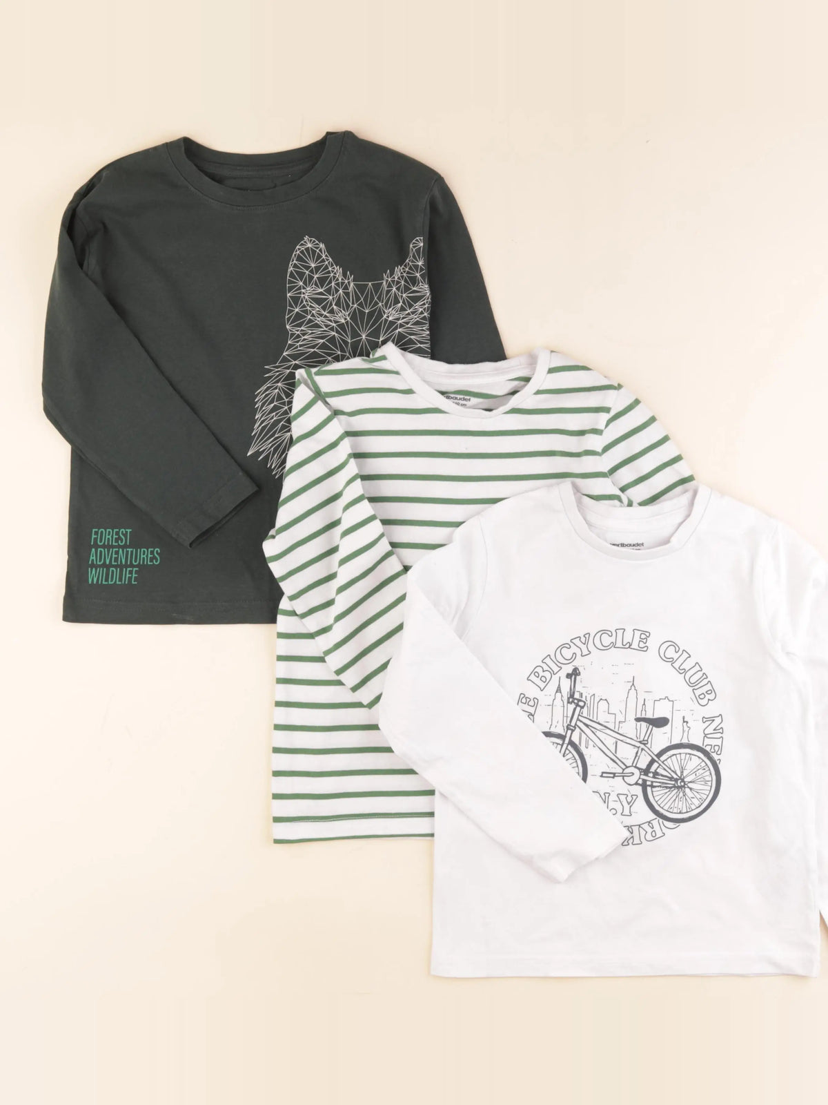 Vertbaudet - lot de 3 tee-shirts blanc - 5 ans