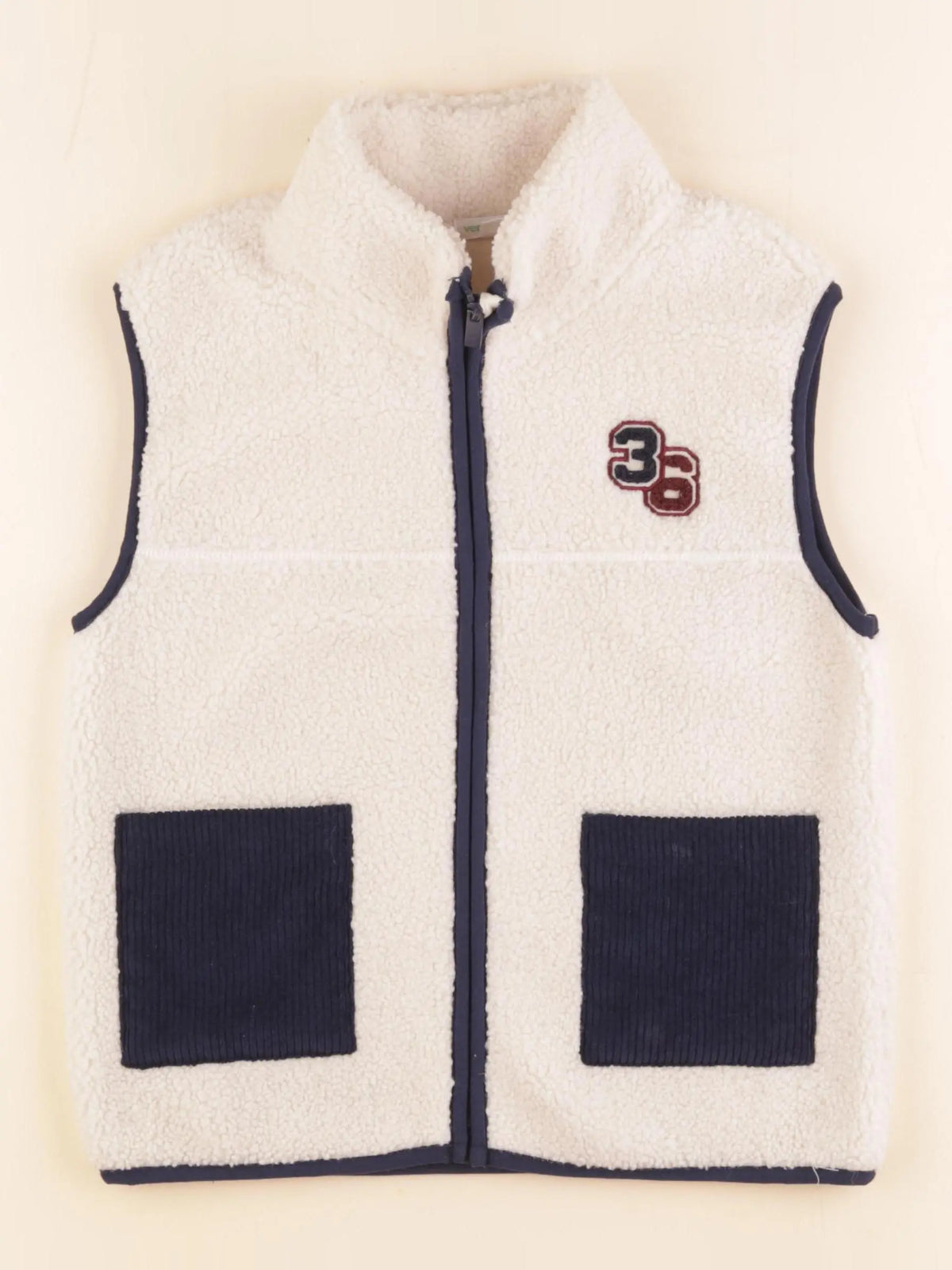 Vertbaudet - veste sans manches beige - 6 ans