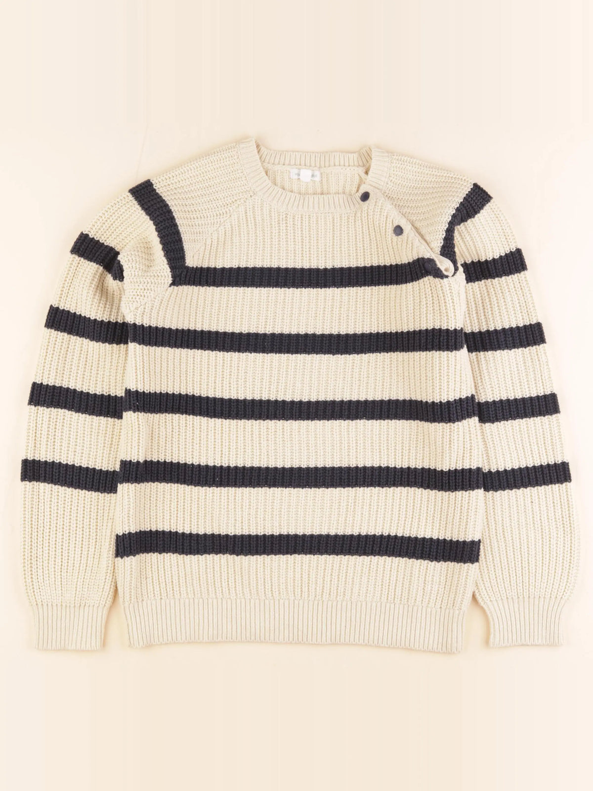 Vertbaudet - pull beige, bleu - 12 ans