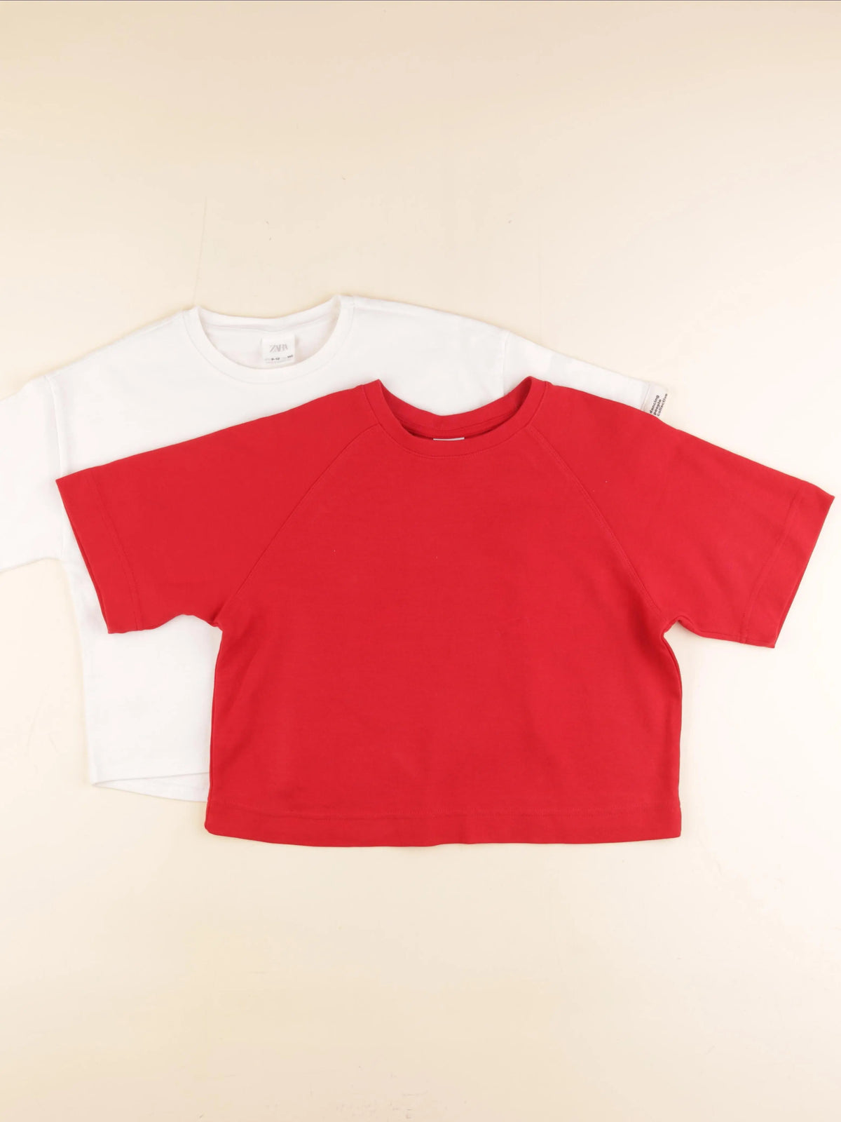 Zara - tee-shirt blanc, rouge - 9/10 ans