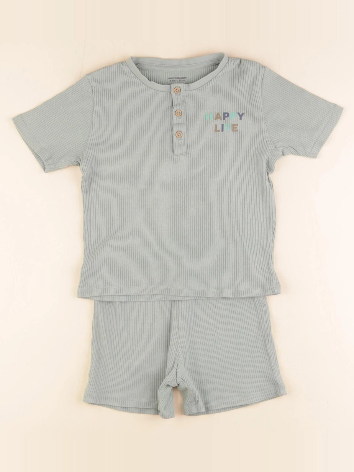 Vertbaudet - pyjama coton vert - 6 ans