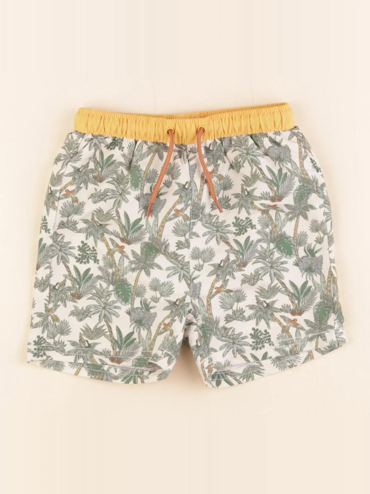 Vertbaudet - maillot de bain beige, vert - 2 ans