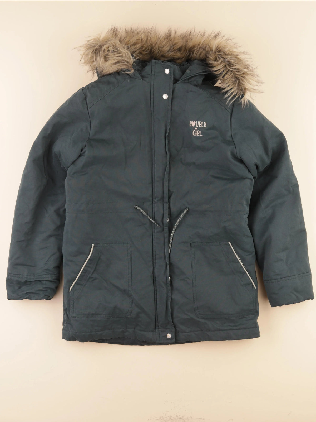 Vertbaudet - manteau doublure amovible vert - 12 ans