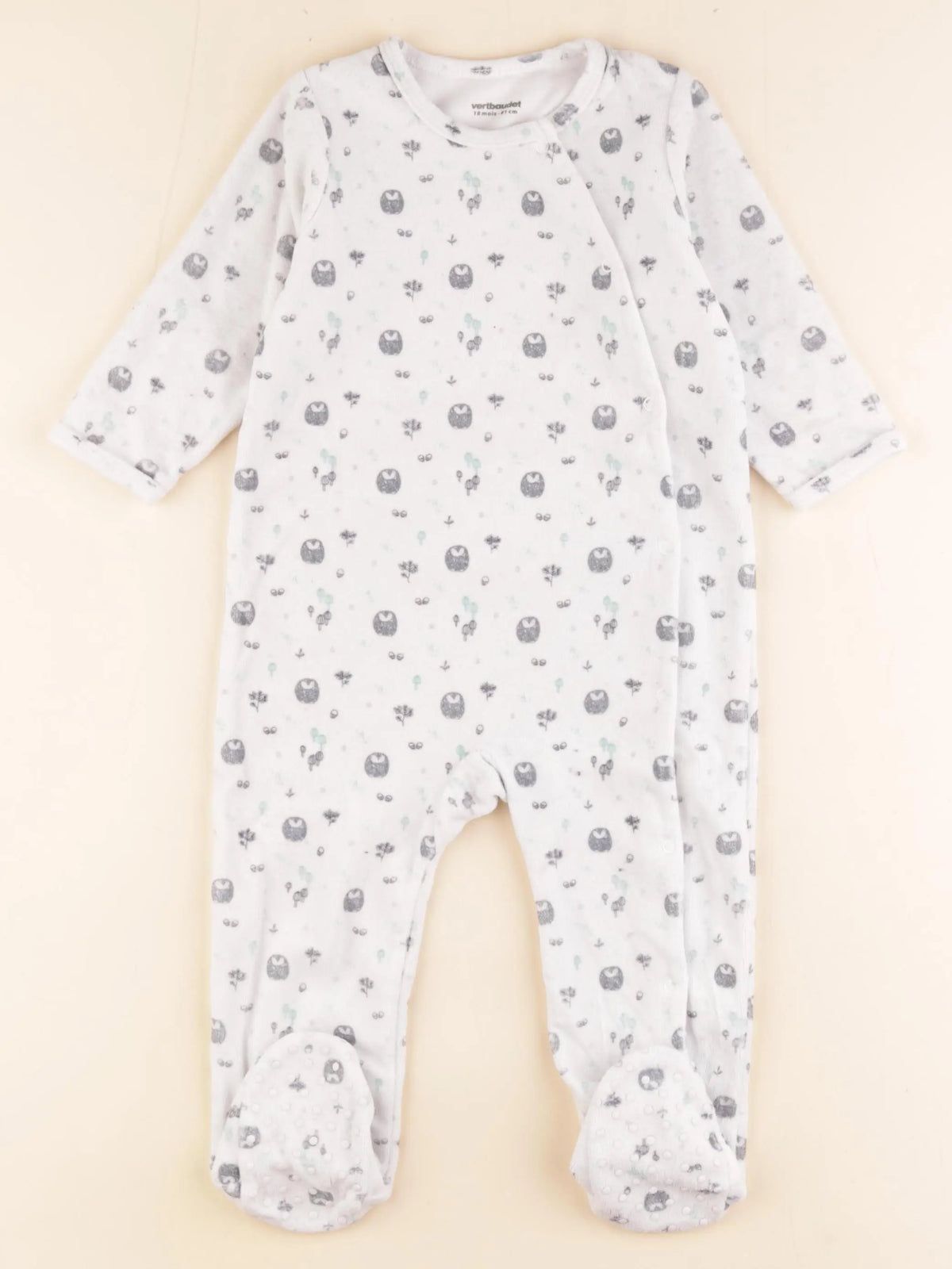 Vertbaudet - pyjama velours multicolore - 18 mois