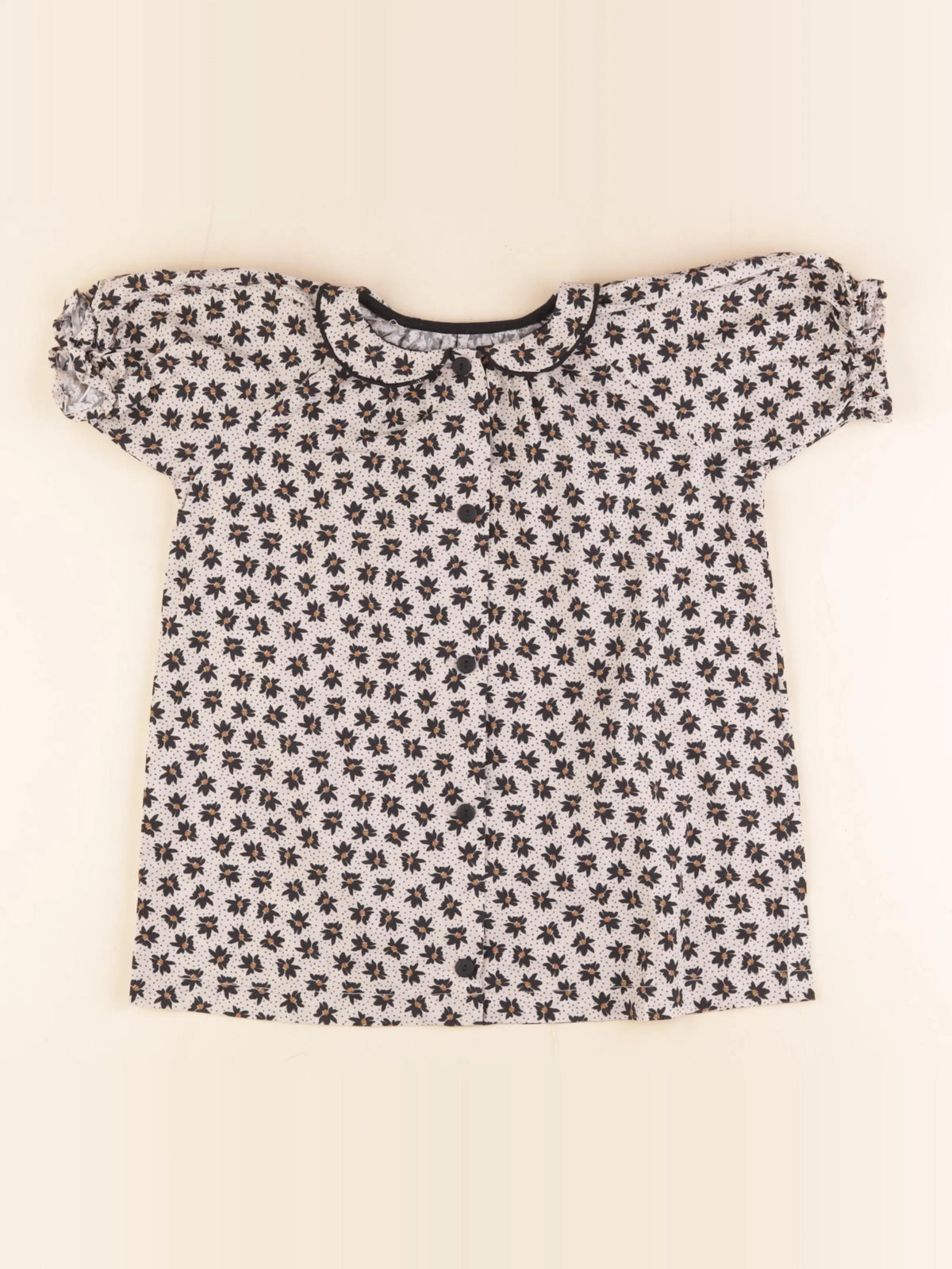 Frangin Frangine - blouse beige, noir - 8 ans