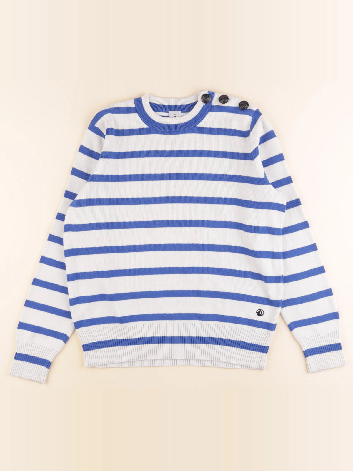 Petit Bateau - pull blanc, bleu - 14 ans