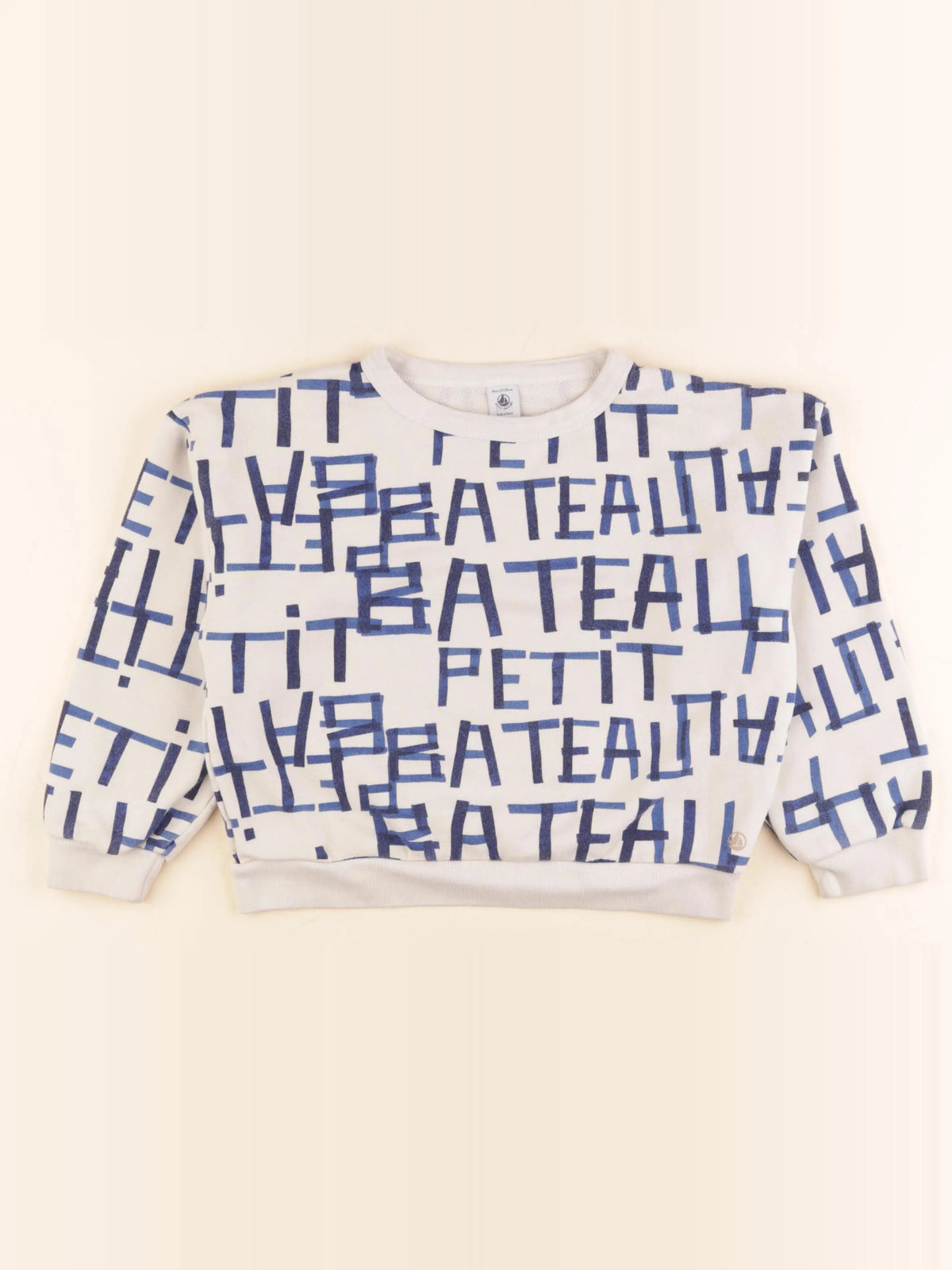 Petit Bateau - sweat blanc - 8 ans