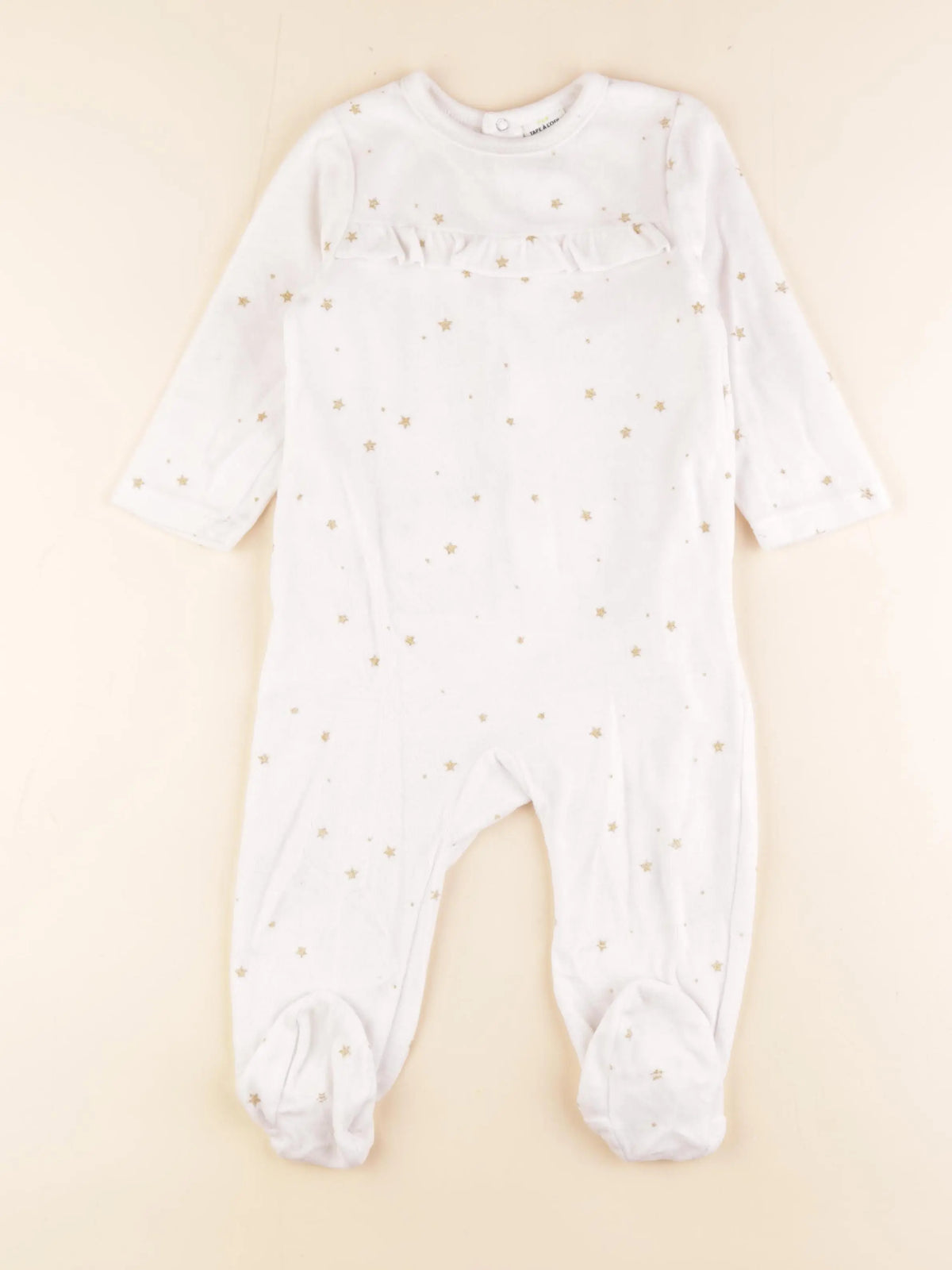 Tape à l'oeil - pyjama velours blanc - 24 mois