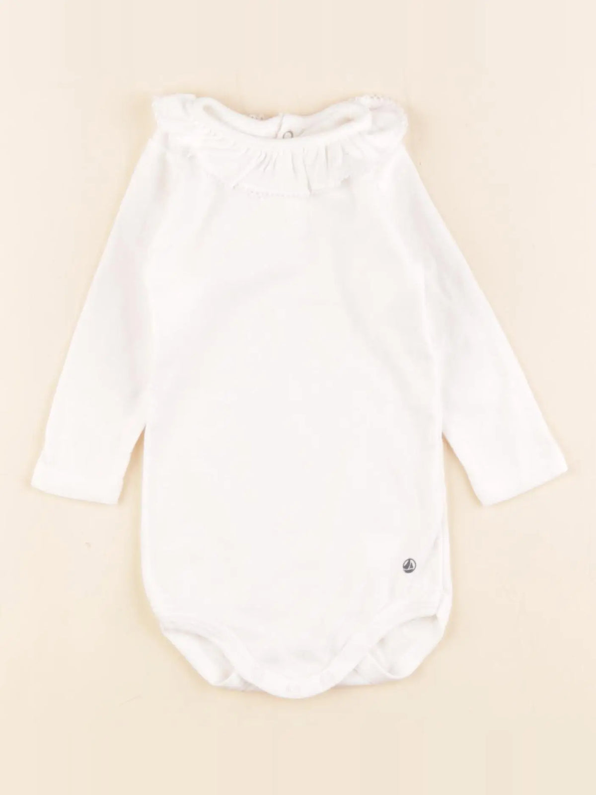 Petit Bateau - body à col blanc - 6 mois