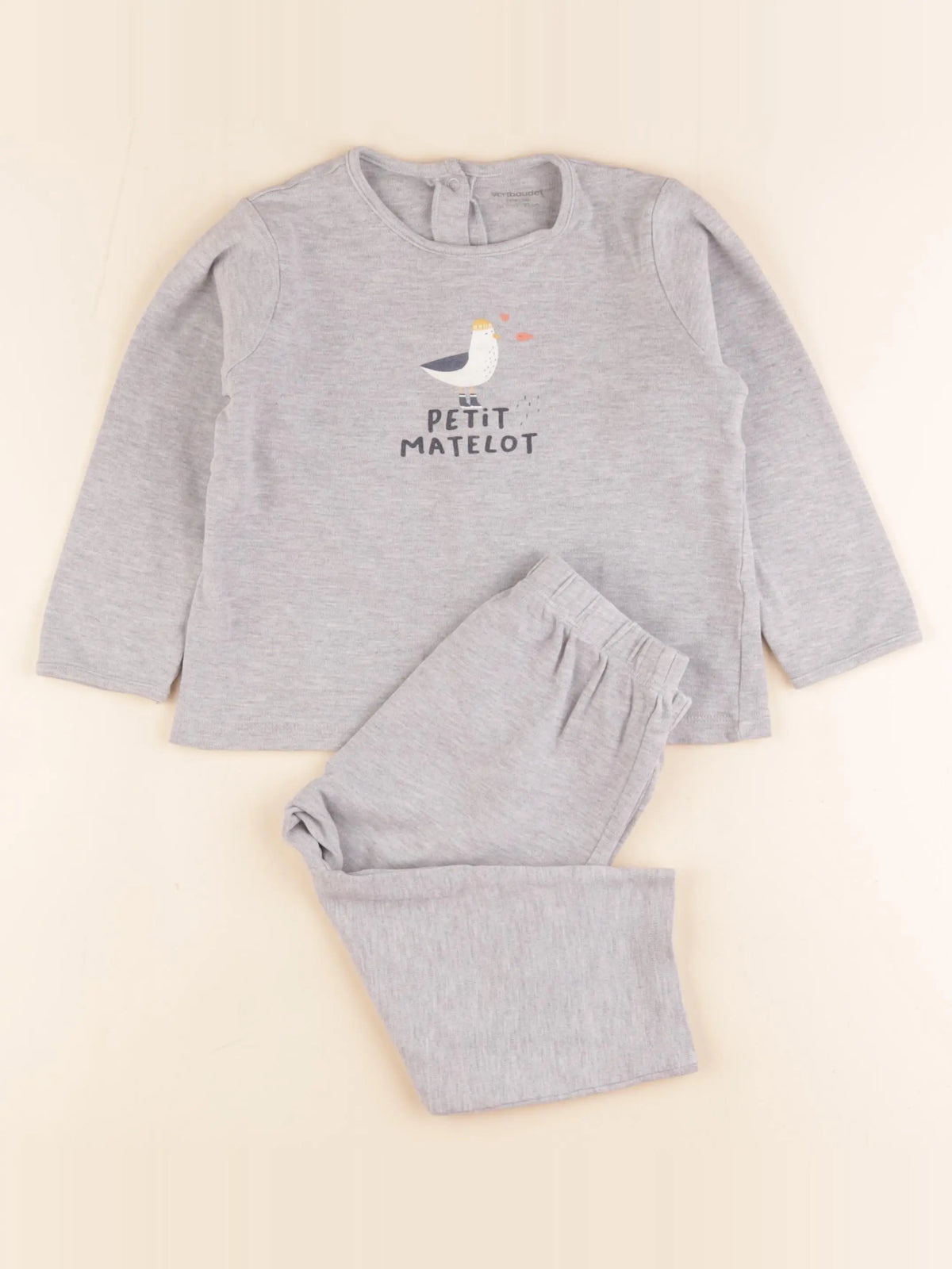 Vertbaudet - pyjama coton gris - 36 mois