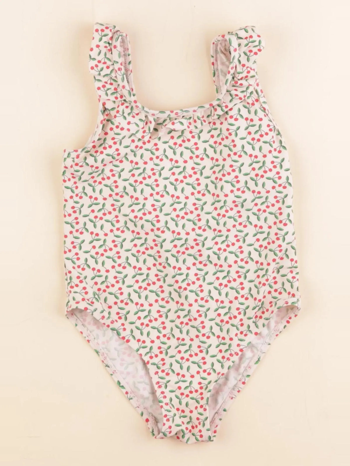 Monoprix - maillot de bain beige, rouge - 6 ans