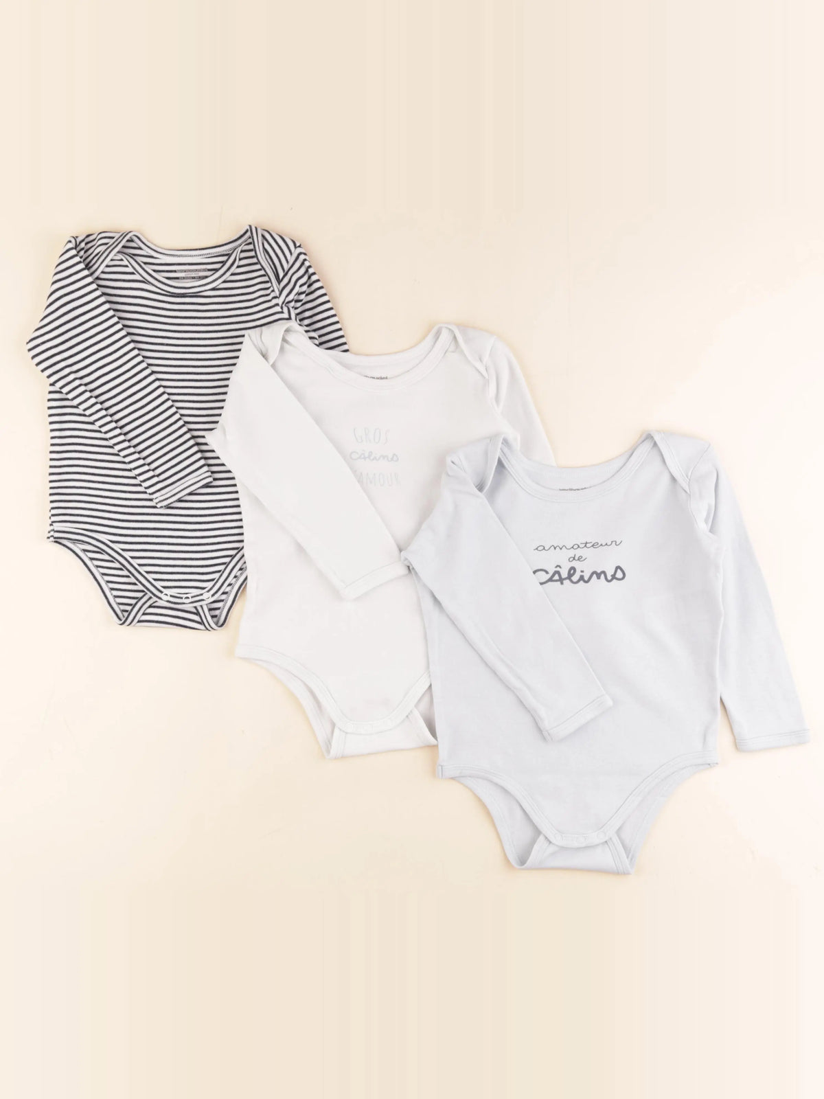 Vertbaudet - lot de 3 bodies en coton multicolore - 36 mois