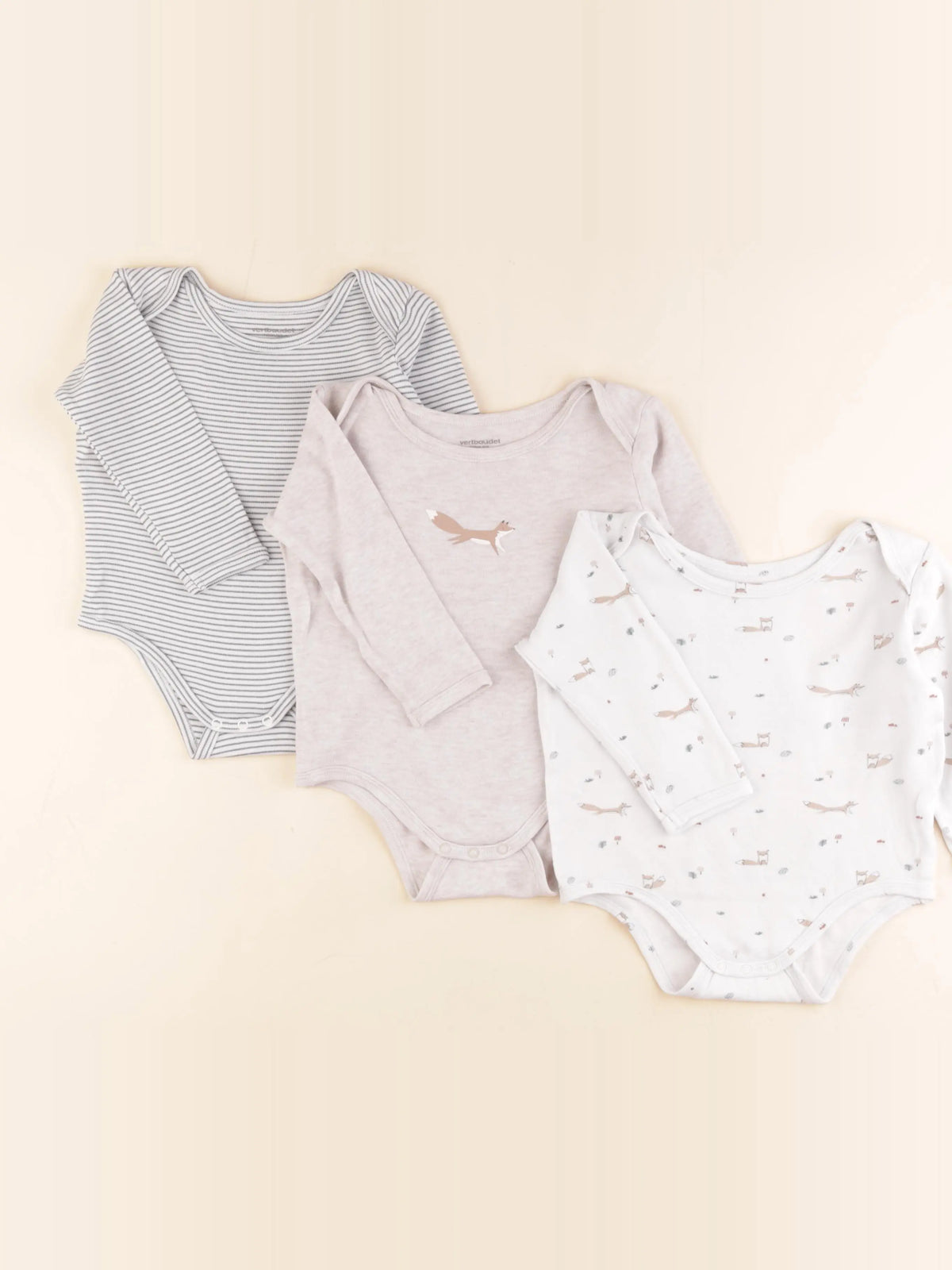 Vertbaudet - lot de 3 bodies en coton multicolore - 18 mois