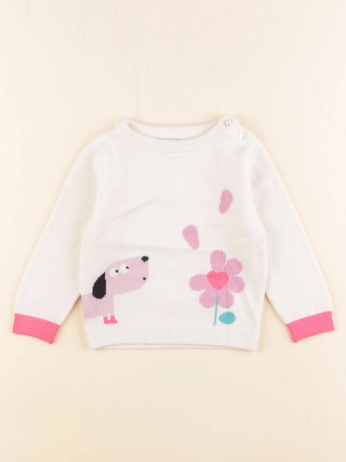Jacadi - pull blanc - 12 mois