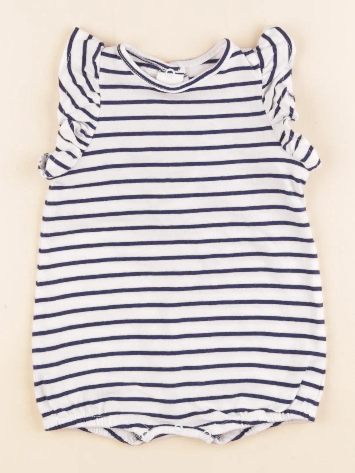 Vertbaudet - pyjama coton blanc, bleu - 3 mois