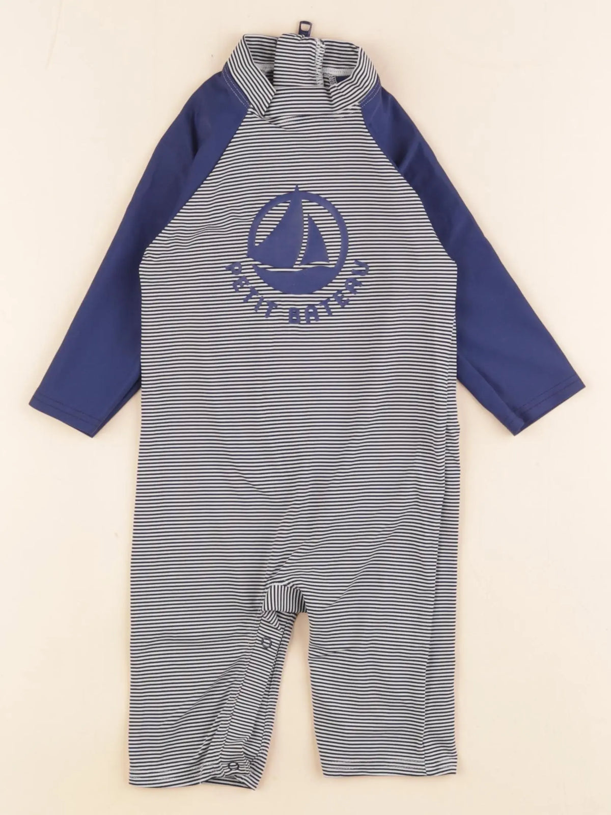 Petit Bateau - combi de bain bleu, gris - 18 mois