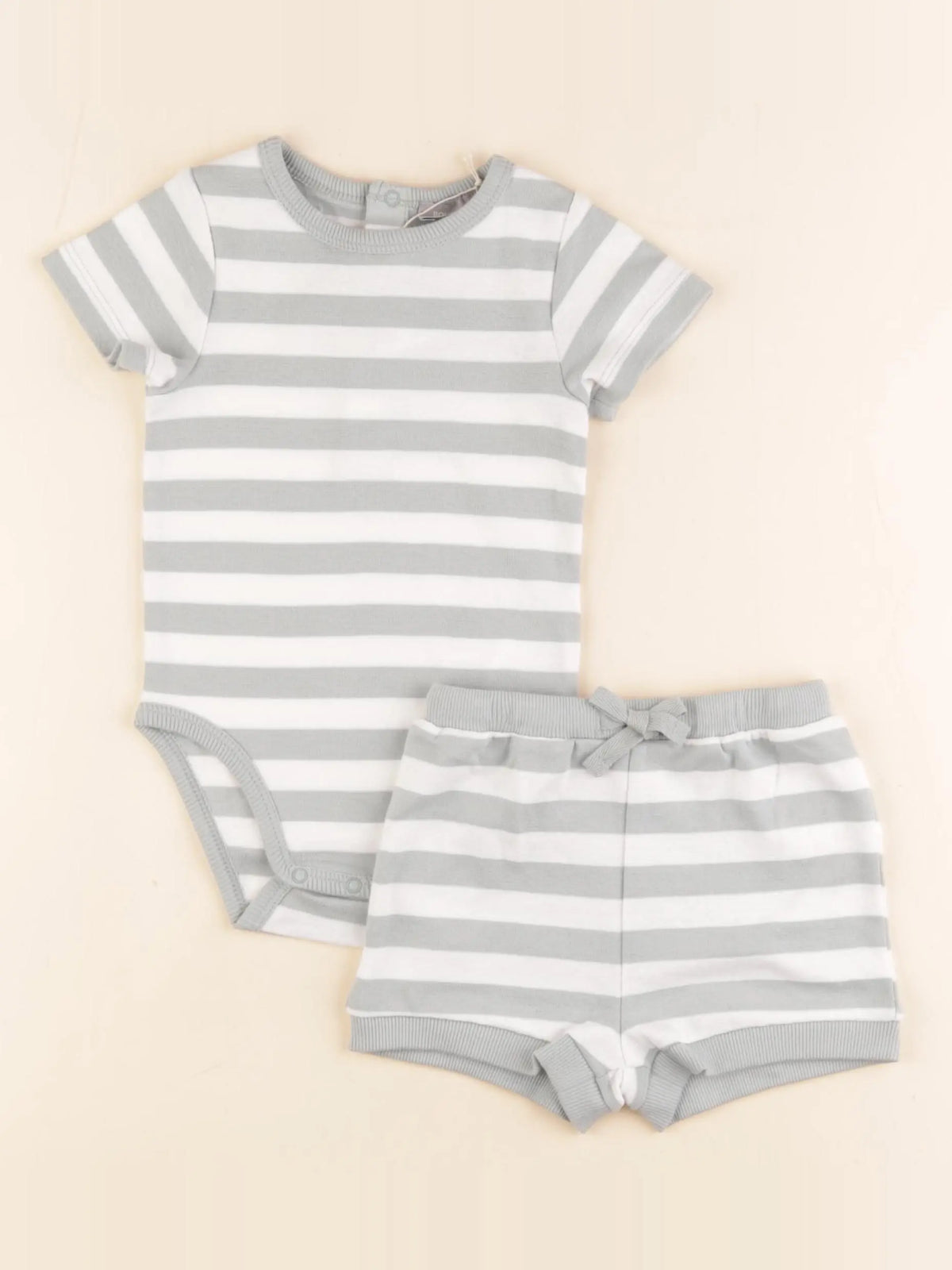 Boutchou - ensemble blanc, vert - 9 mois