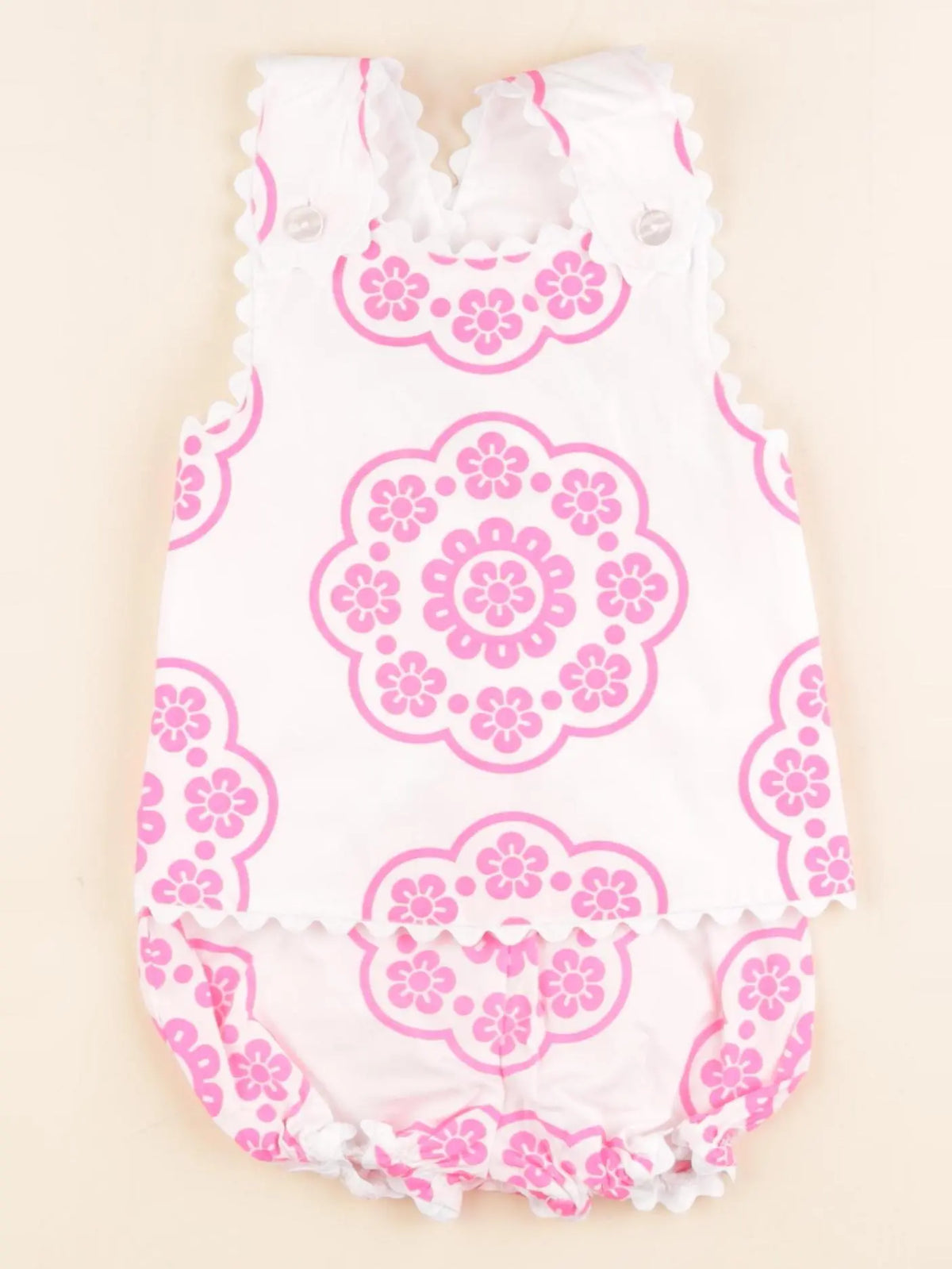 Jacadi - ensemble blanc, rose - 18 mois