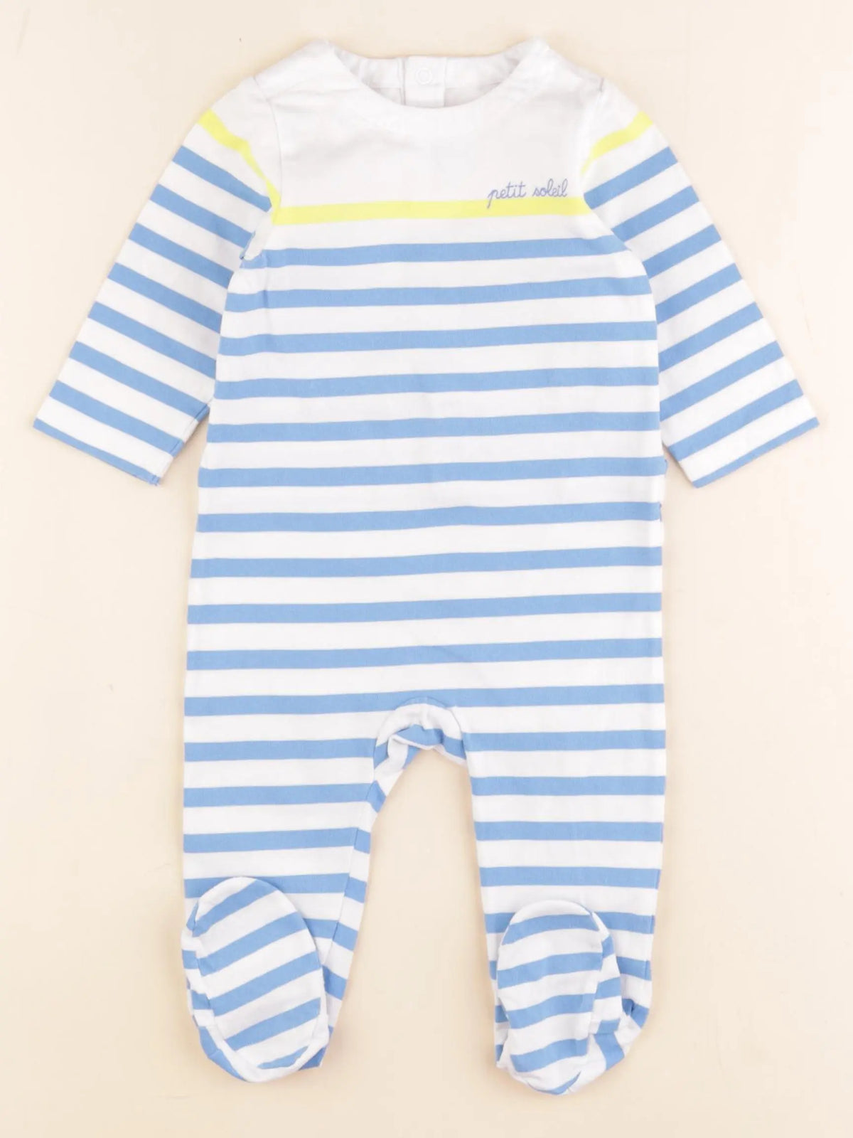 Jacadi - pyjama coton blanc, bleu - 6 mois