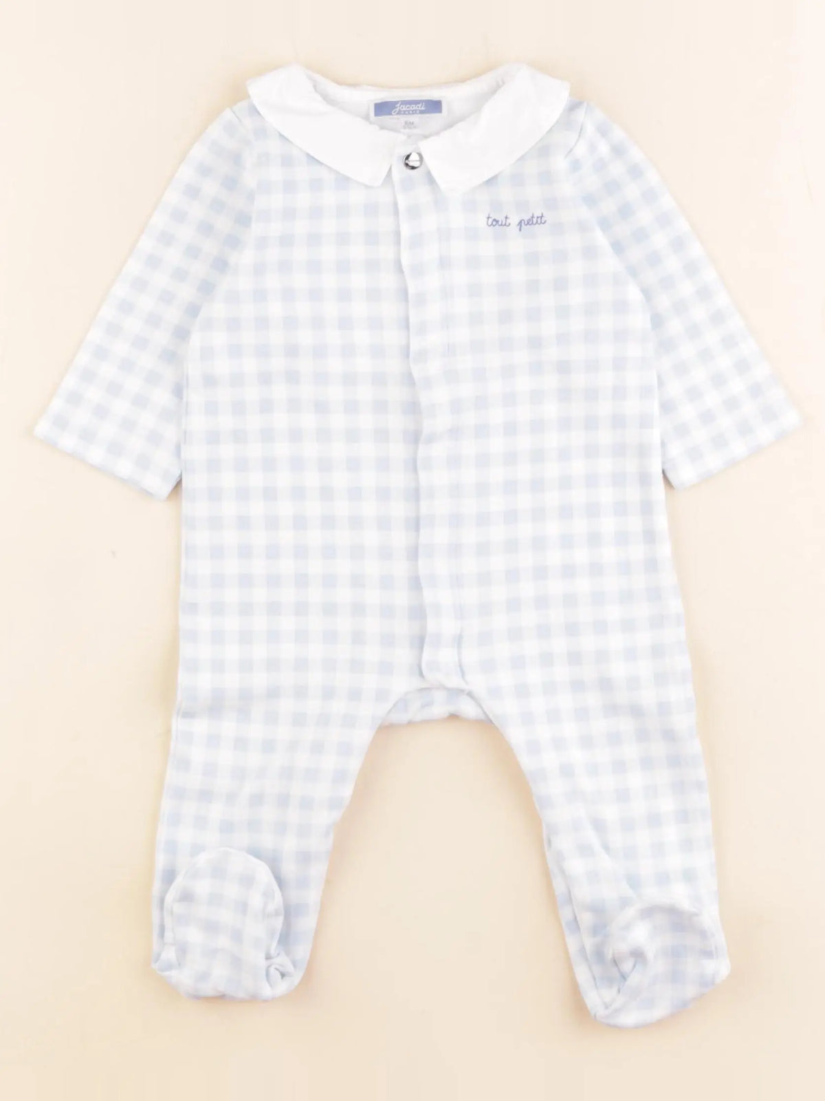 Jacadi - pyjama coton blanc, bleu - 6 mois