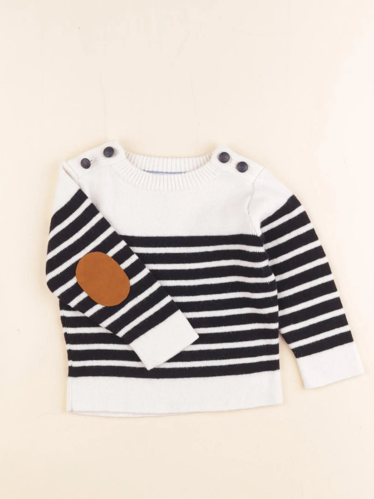 Jacadi - pull beige, bleu - 12 mois