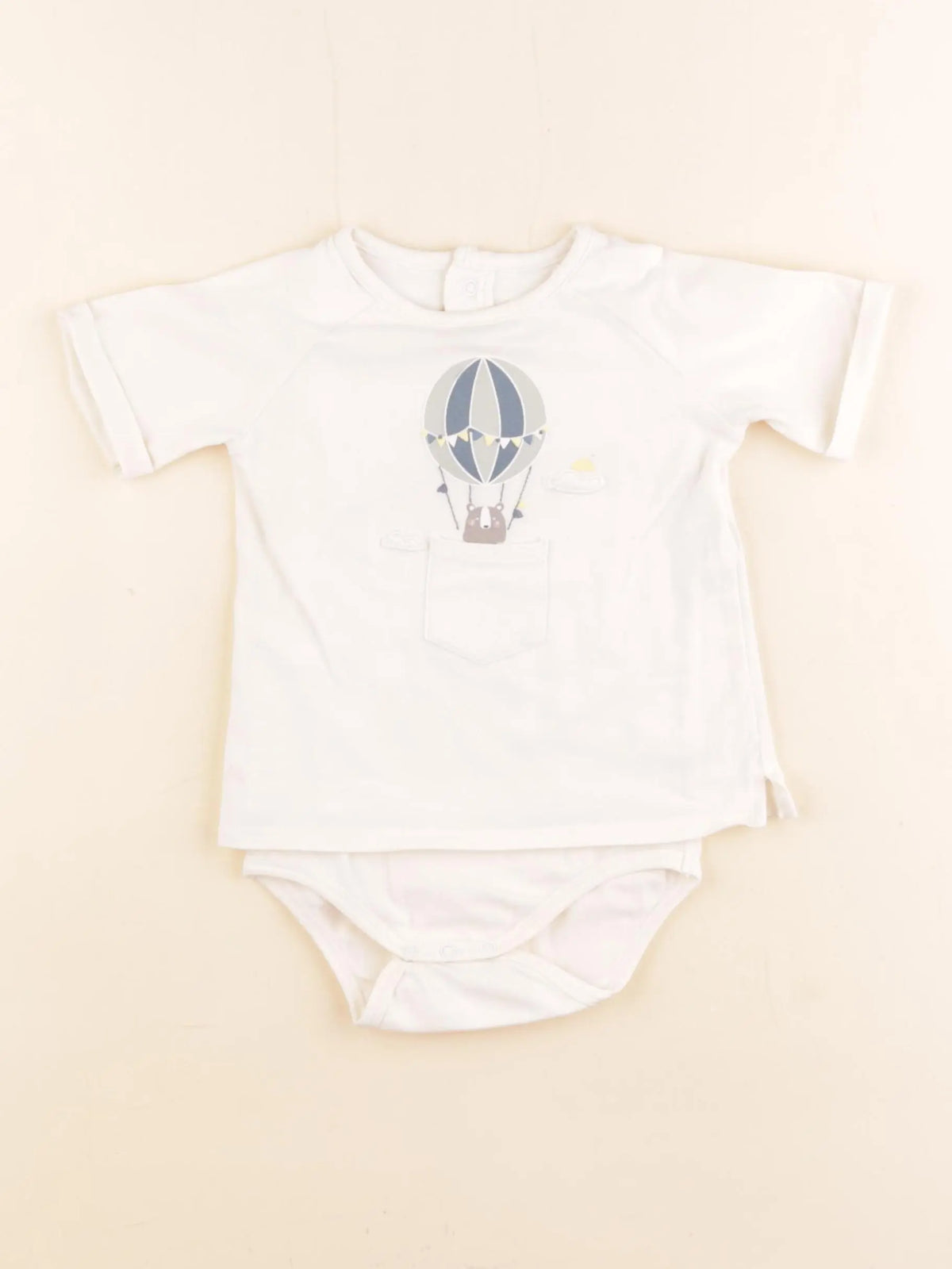 Vertbaudet - body tee-shirt beige - 12 mois