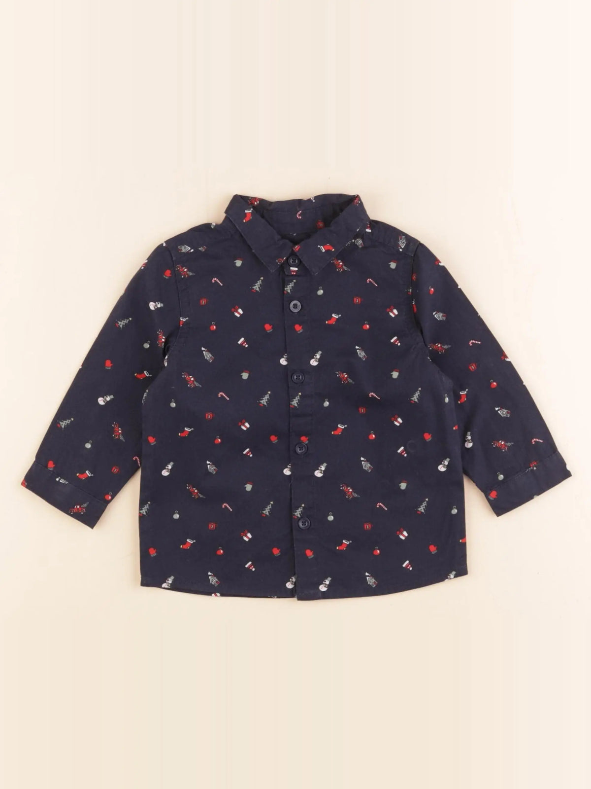 Vertbaudet - chemise bleu - 9 mois